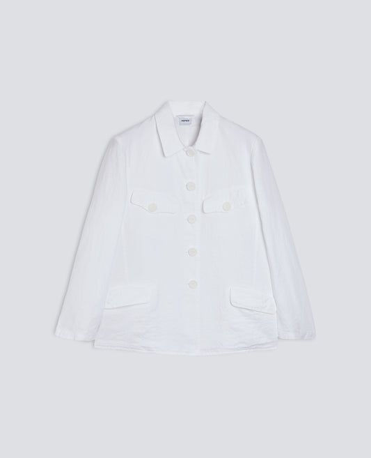 GIACCA MONOPETTO IN LINO FIAMMATO TINTO CAPO-BIANCO-WHITE-BLANCO-WEISS-BLANC