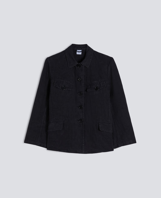 GIACCA MONOPETTO IN LINO FIAMMATO TINTO CAPO-NAVY-NAVY-AZUL MARINO-NAVY-NAVY