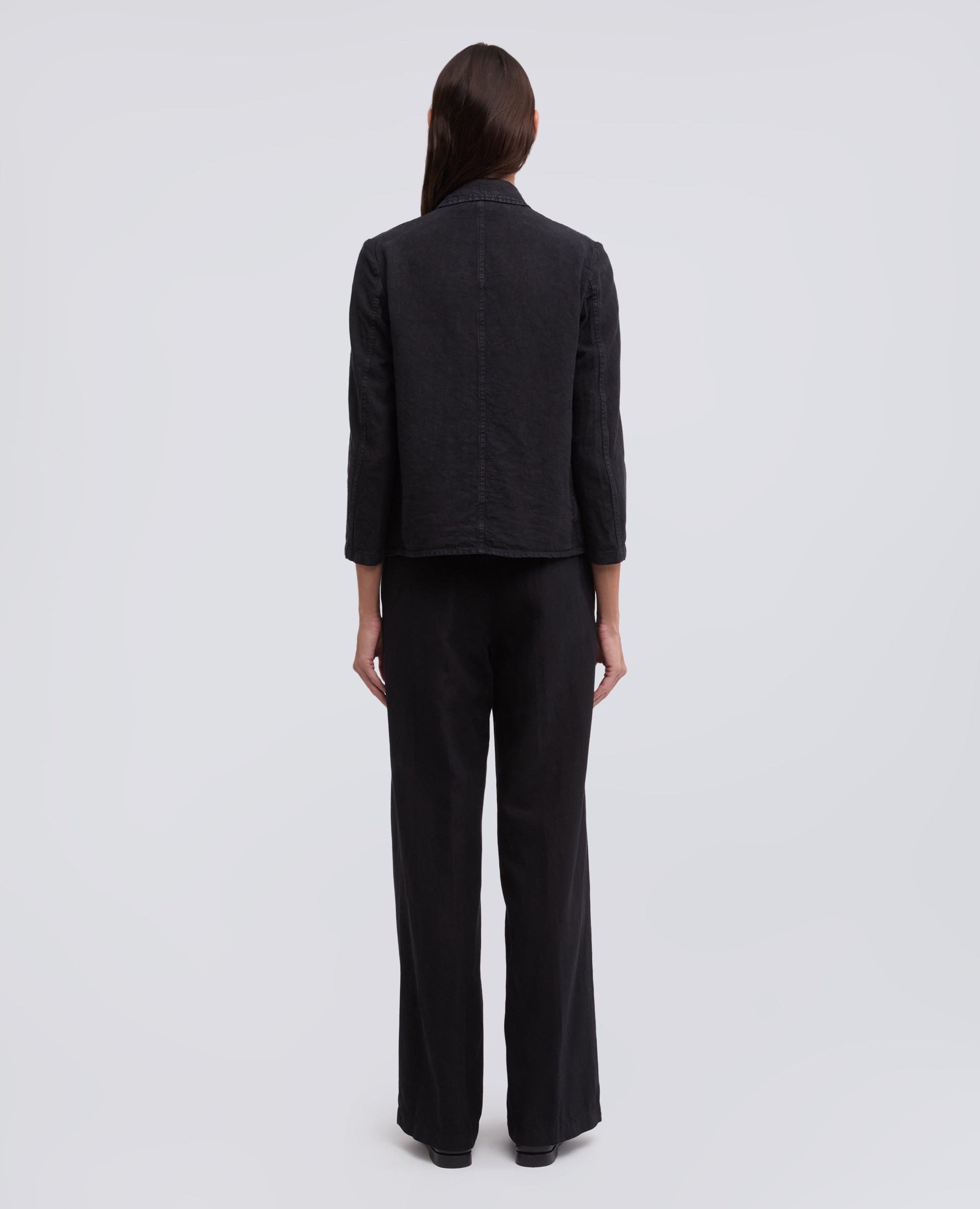 GIACCA MONOPETTO IN LINO FIAMMATO TINTO CAPO-NAVY-NAVY-AZUL MARINO-NAVY-NAVY