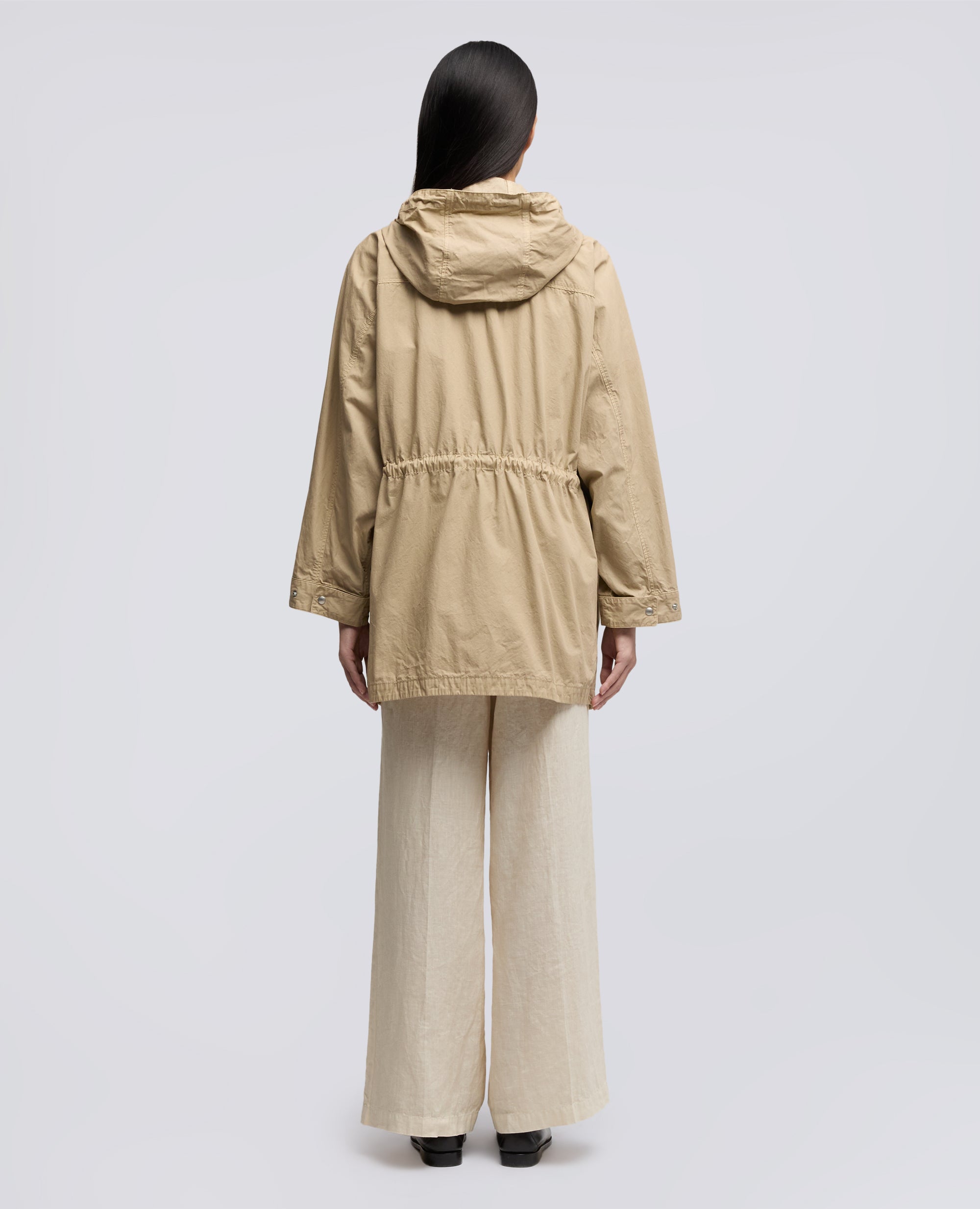 PARKA IN TELA DI COTONE TINTO CAPO-BEIGE-BEIGE-BEIS-BEIGE-BEIGE