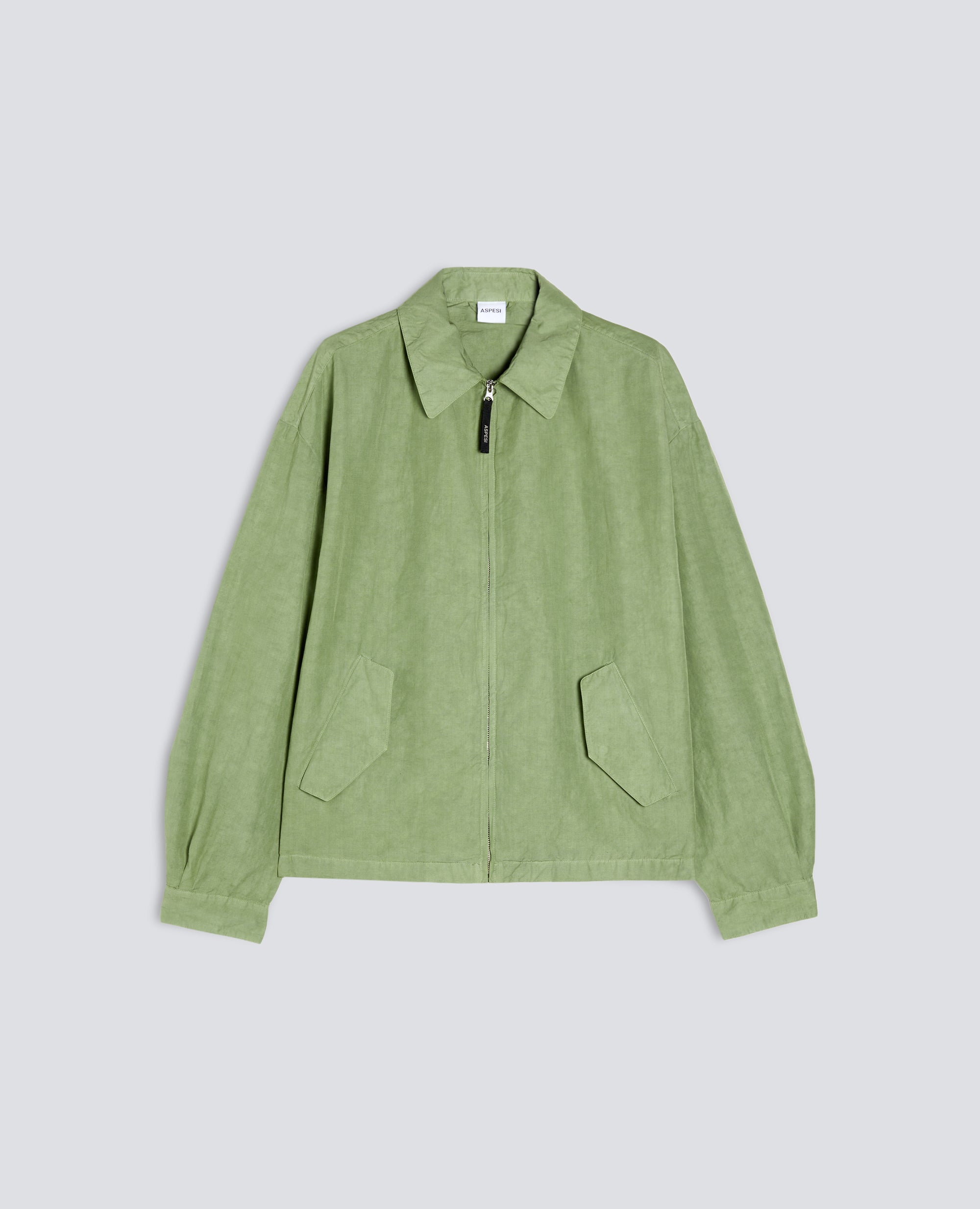 GIUBBOTTO IN TELA FIAMMATA COTONE LINO TINTO CAPO-SALVIA-SAGE GREEN-ARENA-SALBEIGRUN-SAUGE