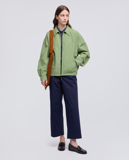 GIUBBOTTO IN TELA FIAMMATA COTONE LINO TINTO CAPO-SALVIA-SAGE GREEN-ARENA-SALBEIGRUN-SAUGE