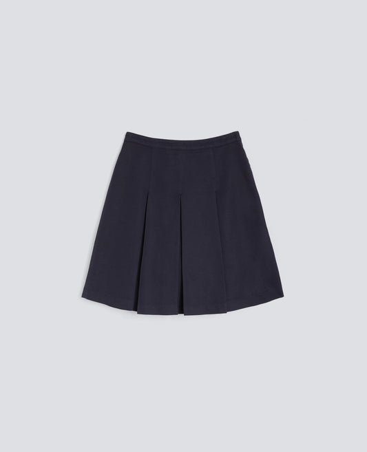 GONNA IN GABARDINE DI COTONE E LINO TINTO CAPO-NAVY-NAVY-AZUL MARINO-NAVY-NAVY