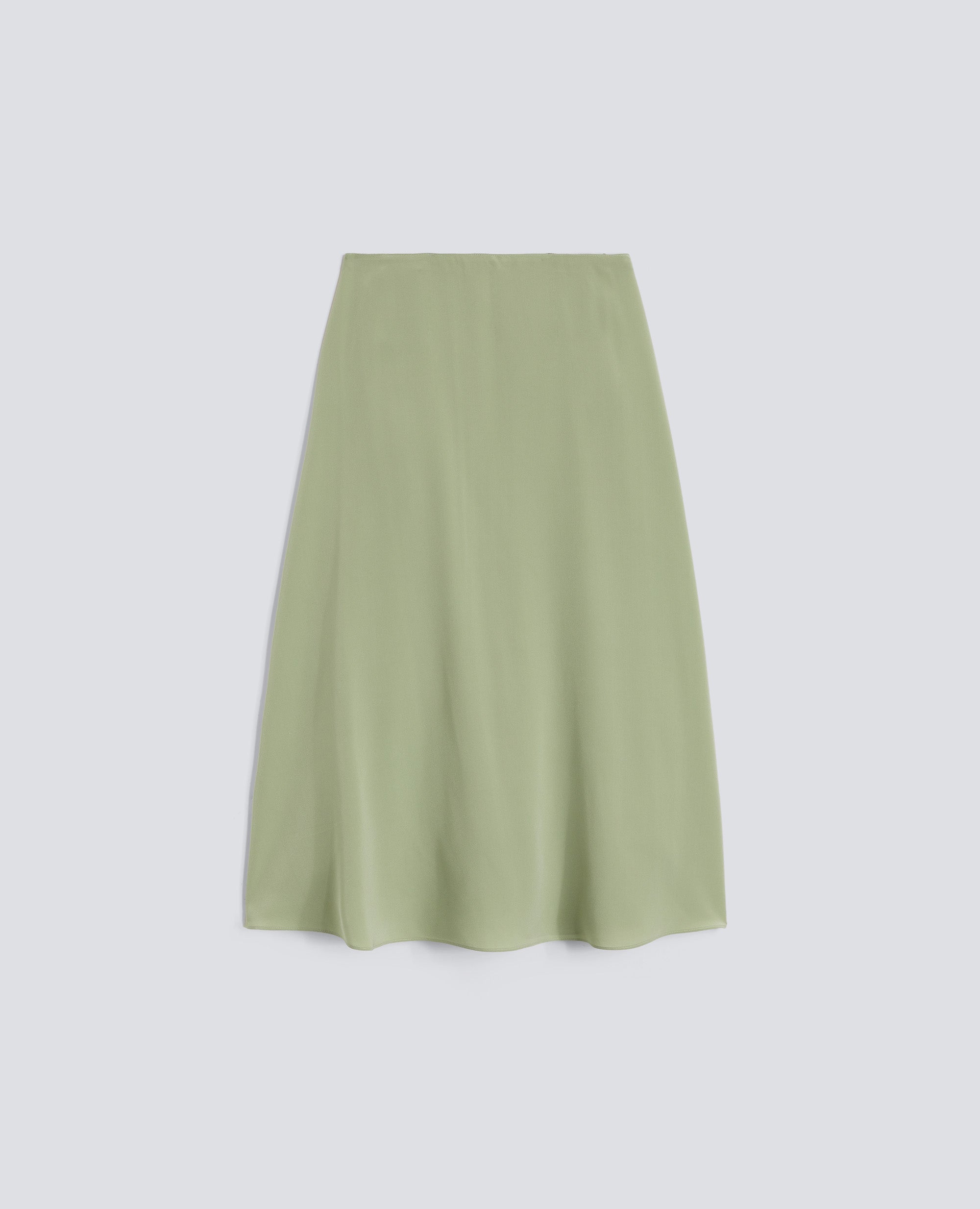GONNA LUNGA IN CREPE DE CHINE DI SETA-VERDINO-LIGHT GREEN-VERDINO-VERDINO-VERDINO