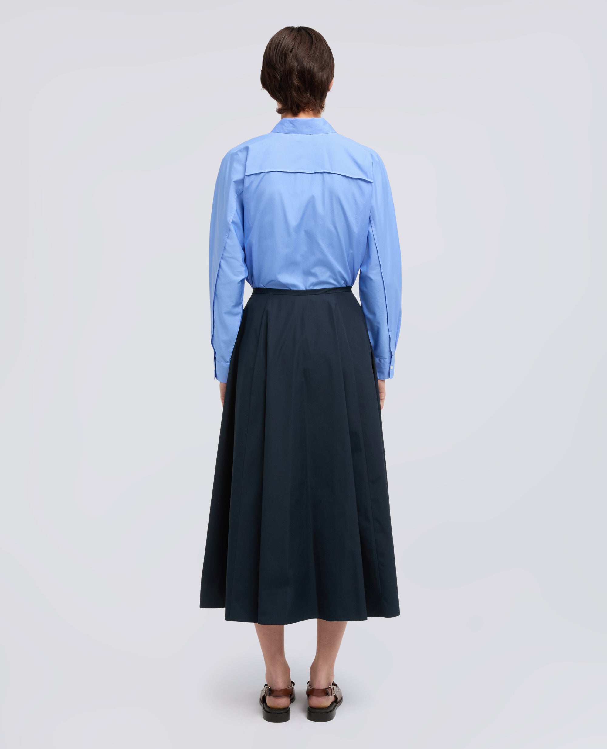 GONNA IN POPELINE COTONE-NAVY-NAVY-AZUL MARINO-NAVY-NAVY