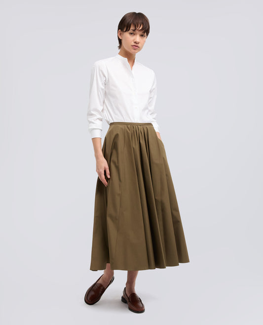 GONNA IN POPELINE COTONE-MILITARE-MILITARY-MILITAR-MILITAR-MILITAIRE