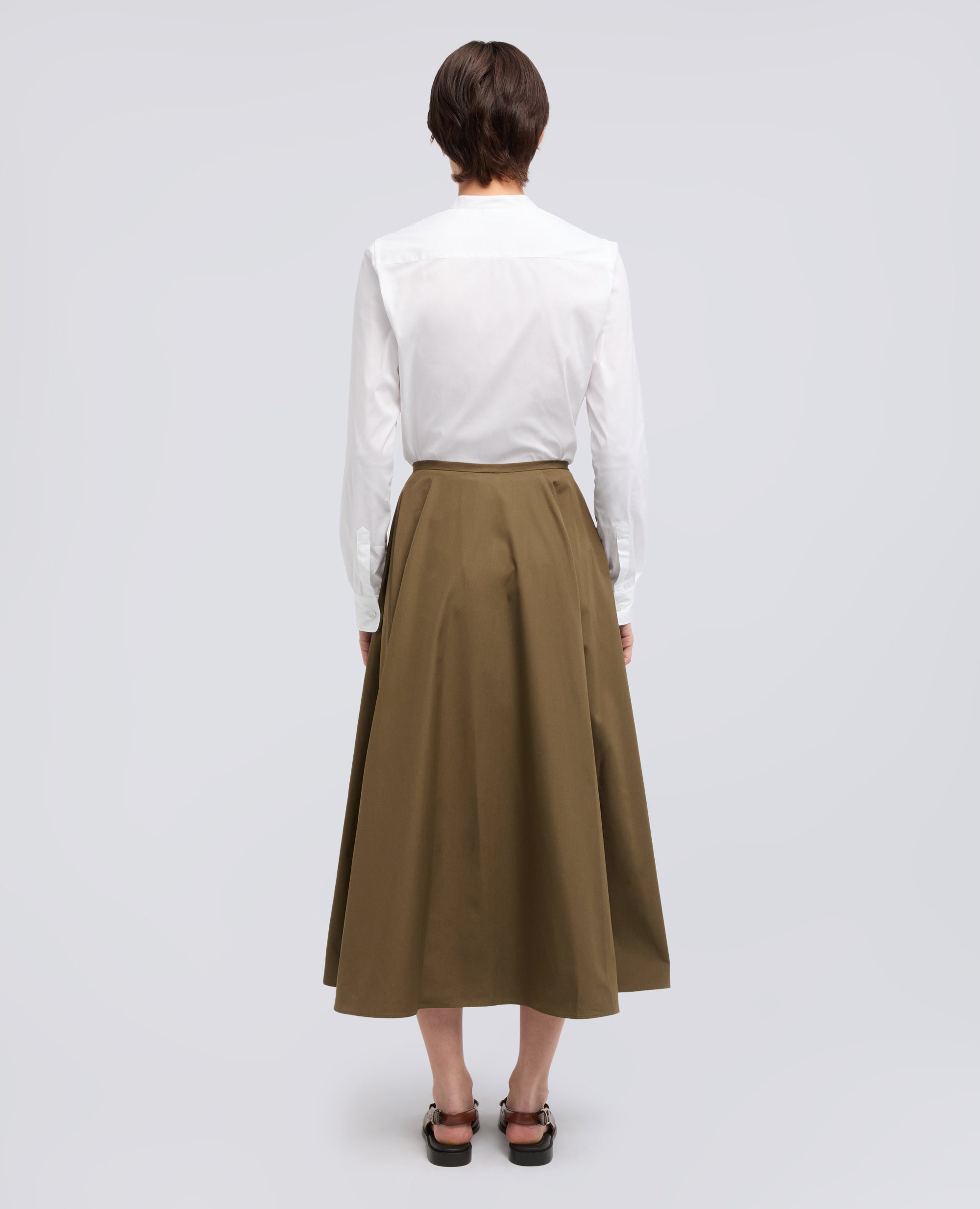 GONNA IN POPELINE COTONE-MILITARE-MILITARY-MILITAR-MILITAR-MILITAIRE