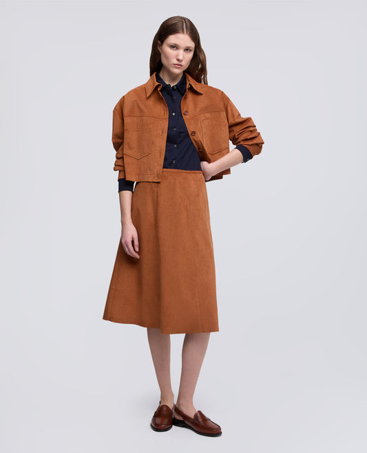 GONNA IN ALCANTARA ® ORIGINALE-RUGGINE-RUST ORANGE-AXIDO-ROSTORANGE-ROUILLE