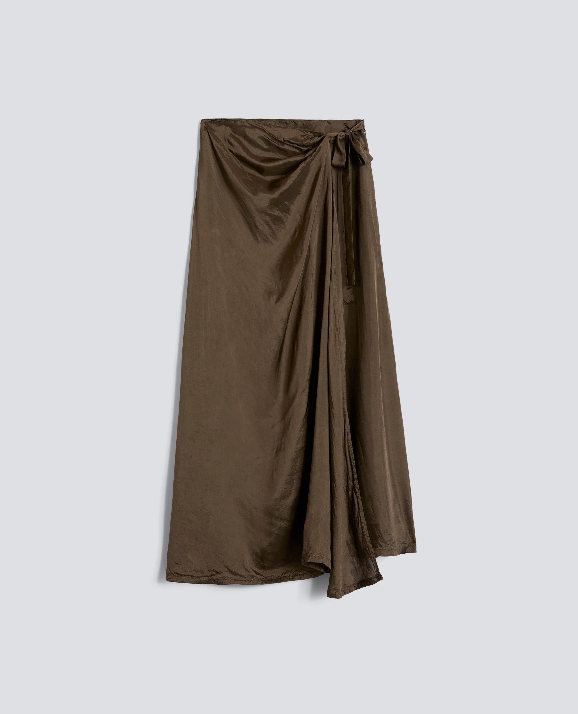 GONNA A PORTAFOGLIO IN TWILL DI VISCOSA-MILITARE-MILITARY-MILITAR-MILITAR-MILITAIRE