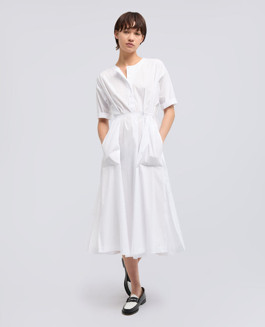 ABITO IN POPELINE DI COTONE NYLON STRETCH-BIANCO-WHITE-BLANCO-WEISS-BLANC