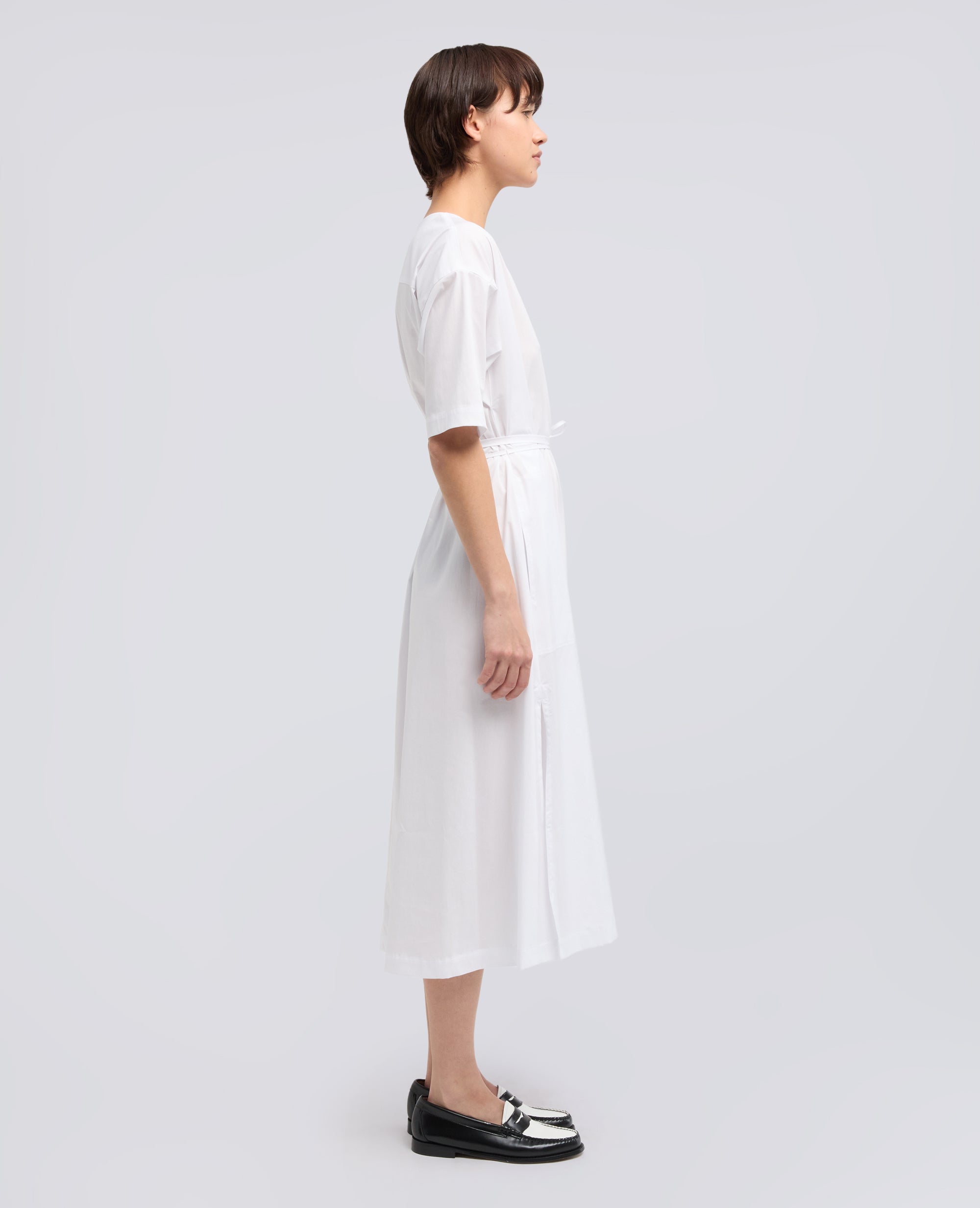 ABITO IN POPELINE DI COTONE NYLON STRETCH-BIANCO-WHITE-BLANCO-WEISS-BLANC