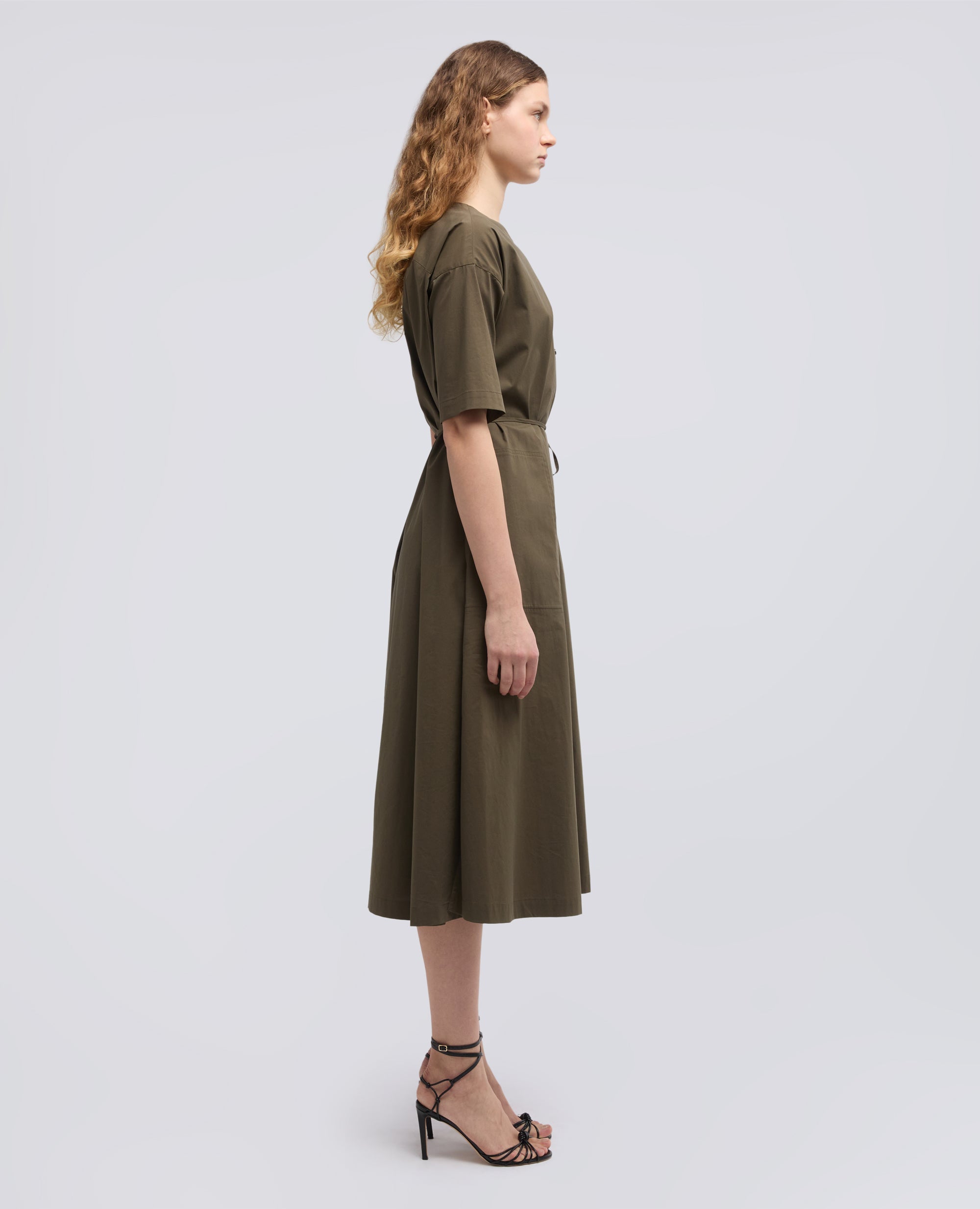 ABITO IN POPELINE DI COTONE NYLON STRETCH-MILITARE-MILITARY-MILITAR-MILITAR-MILITAIRE