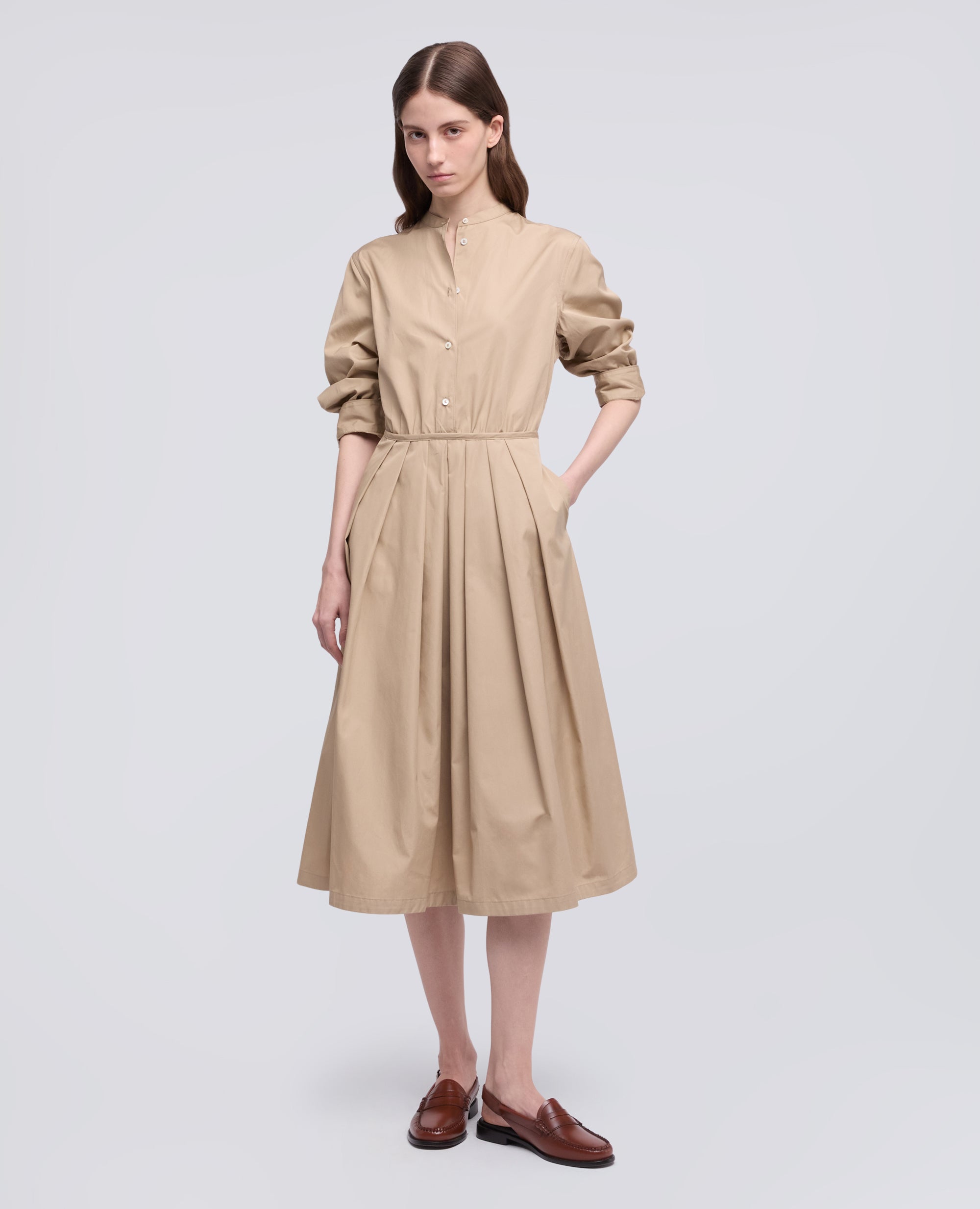 ABITO IN POPELINE DI COTONE-COLONIALE-COLONIAL BEIGE-COLONIAL-KOLONIALBEIGE-COLONIAL
