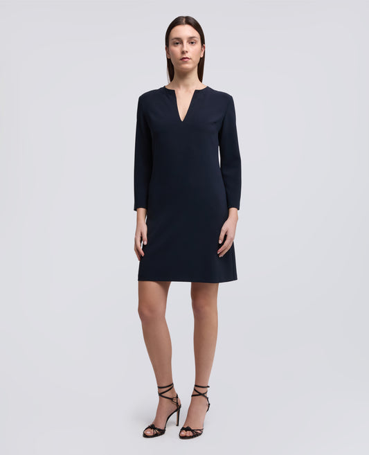 ABITO IN CADY CREPE IN TRIACETATO POLIESTERE-NAVY-NAVY-AZUL MARINO-NAVY-NAVY