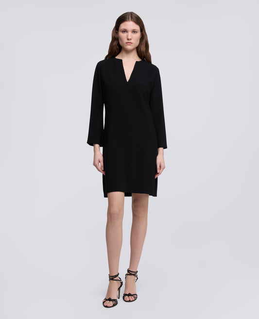ABITO IN CADY CREPE IN TRIACETATO POLIESTERE-NERO-BLACK-NEGRO-SCHWARZ-NOIR