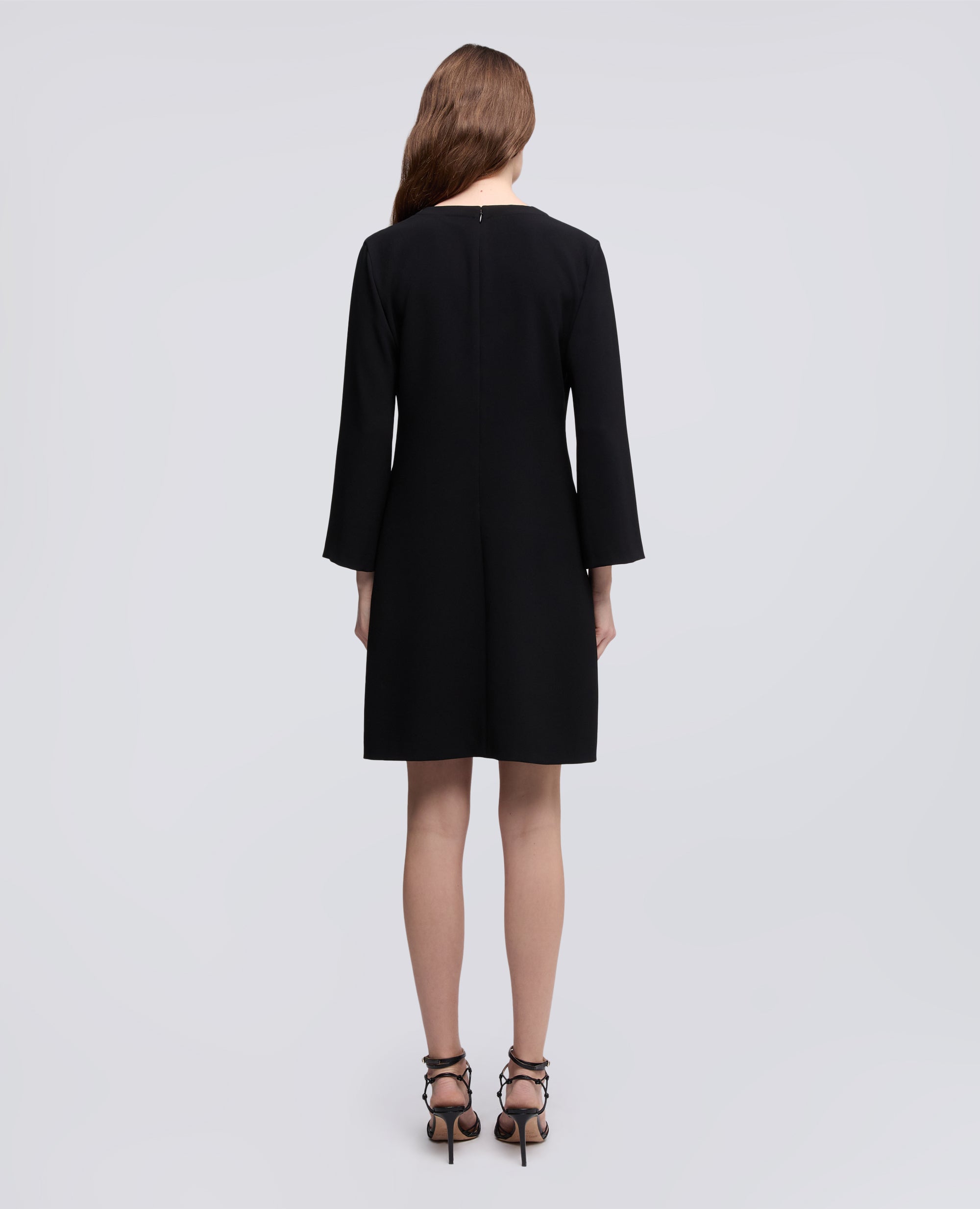 ABITO IN CADY CREPE IN TRIACETATO POLIESTERE-NERO-BLACK-NEGRO-SCHWARZ-NOIR