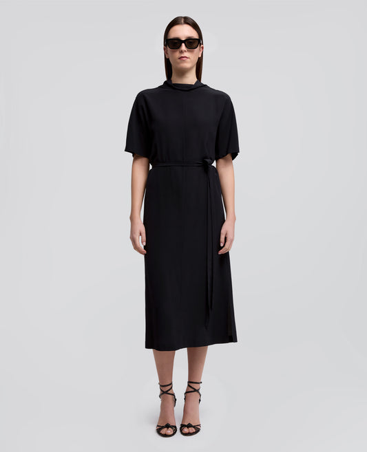 ABITO IN CREPE DE CHINE SETA-NAVY-NAVY-AZUL MARINO-NAVY-NAVY