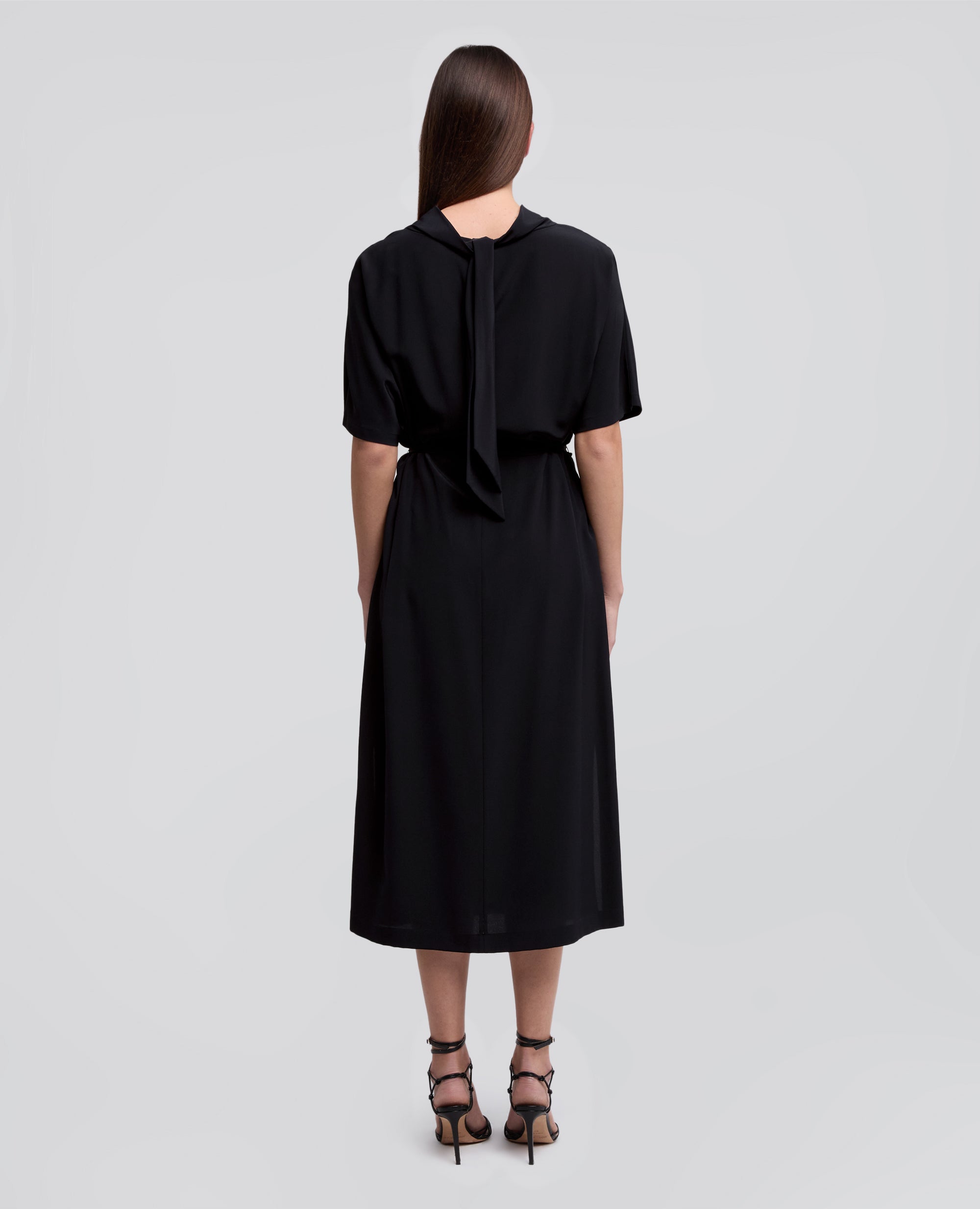 ABITO IN CREPE DE CHINE SETA-NAVY-NAVY-AZUL MARINO-NAVY-NAVY