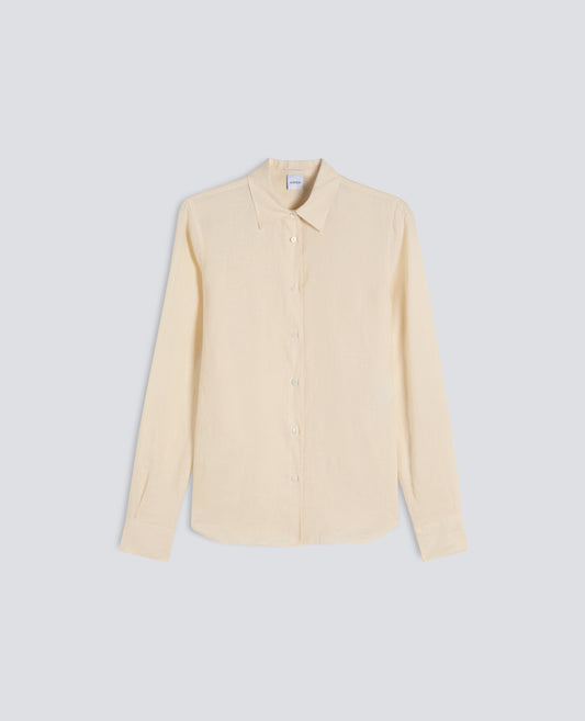 CAMICIA CLASSICA IN LINO-NATURALE-NATURAL-NATURAL-NATURLICH-NATUREL
