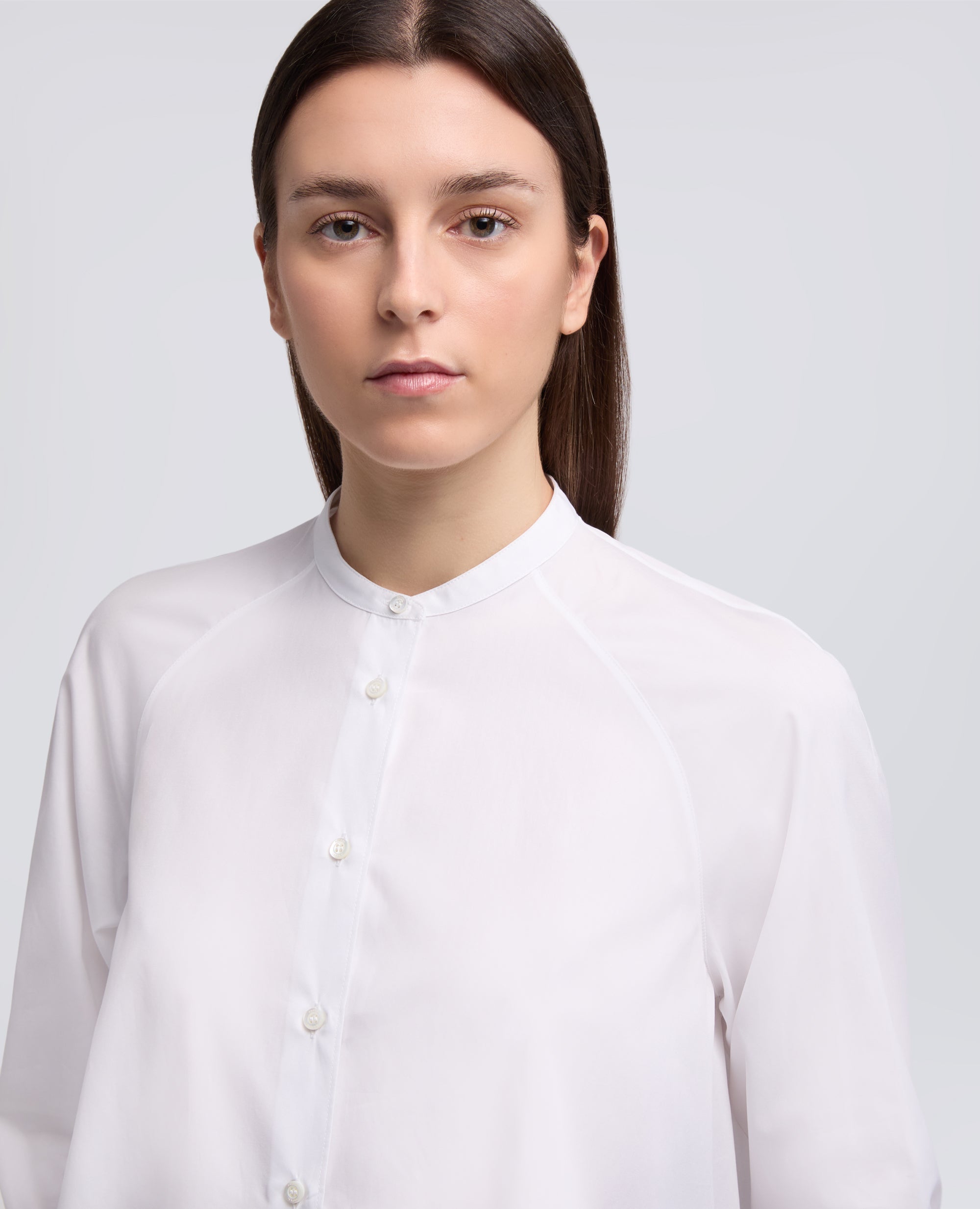 CAMICIA IN POPELINE DI COTONE-BIANCO-WHITE-BLANCO-WEISS-BLANC