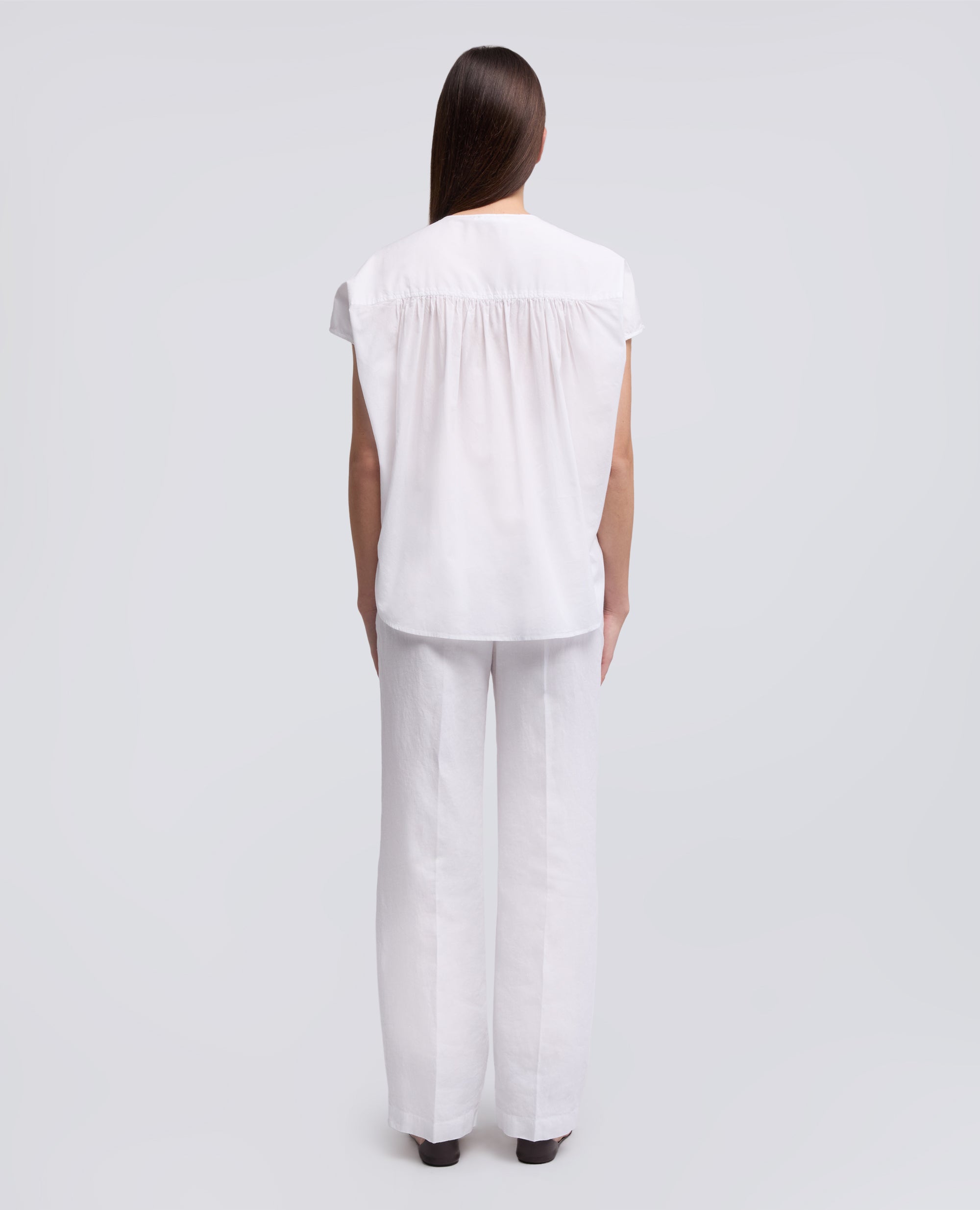 CAMICIA IN MUSSOLA DI COTONE-BIANCO-WHITE-BLANCO-WEISS-BLANC