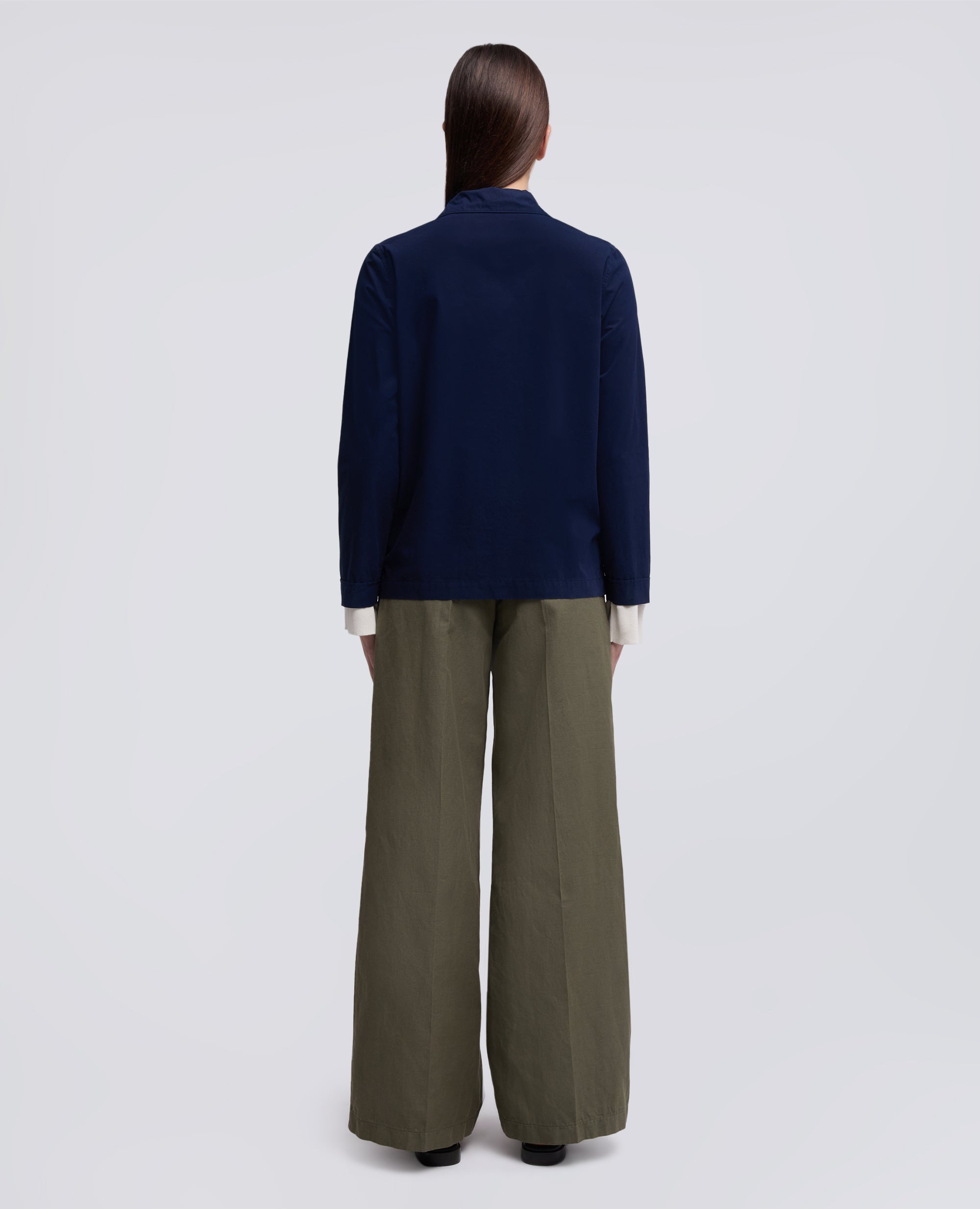 GIACCA CAMICIA TIPO PIGIAMA IN POPELINE COTONE TINTO CAPO-BLU-BLUE-AZUL-BLAU-BLEU