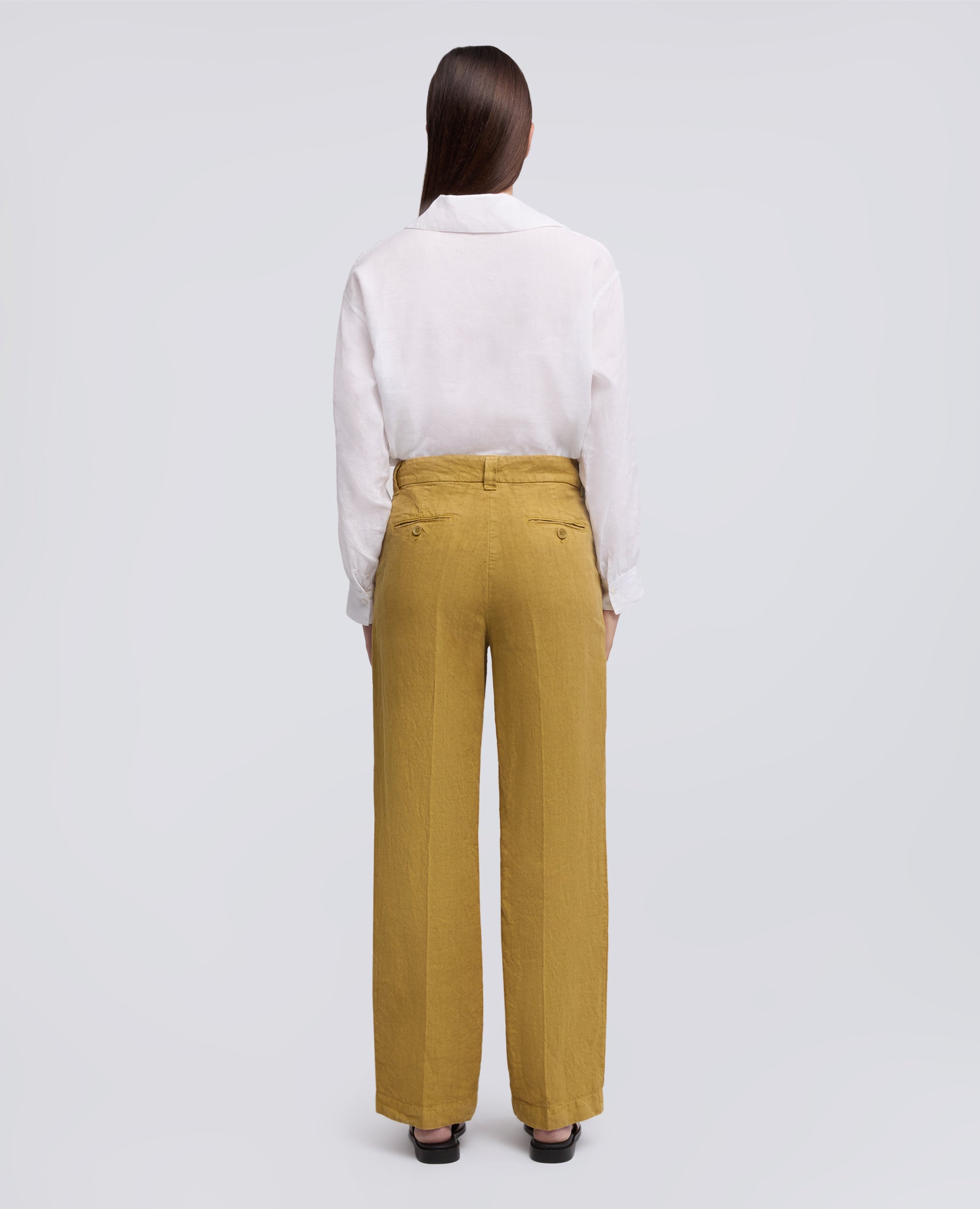 CAMICIA IN LINO LEGGERO TINTO CAPO-BIANCO-WHITE-BLANCO-WEISS-BLANC