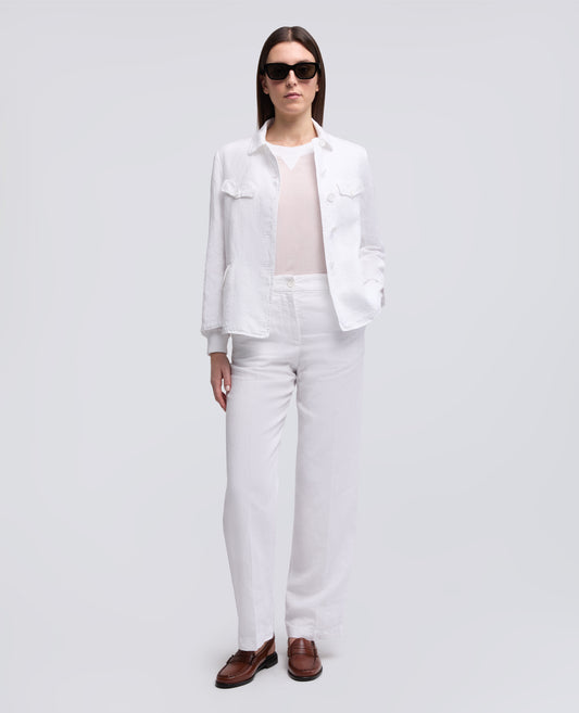 BLUSA IN VOILE DI COTONE TINTO CAPO-BIANCO-WHITE-BLANCO-WEISS-BLANC