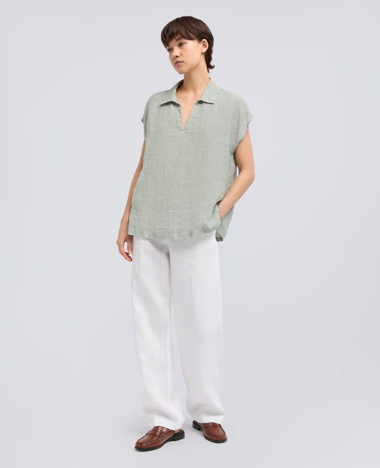 TOP IN LINO DELAVE-SALVIA-SAGE GREEN-ARENA-SALBEIGRUN-SAUGE