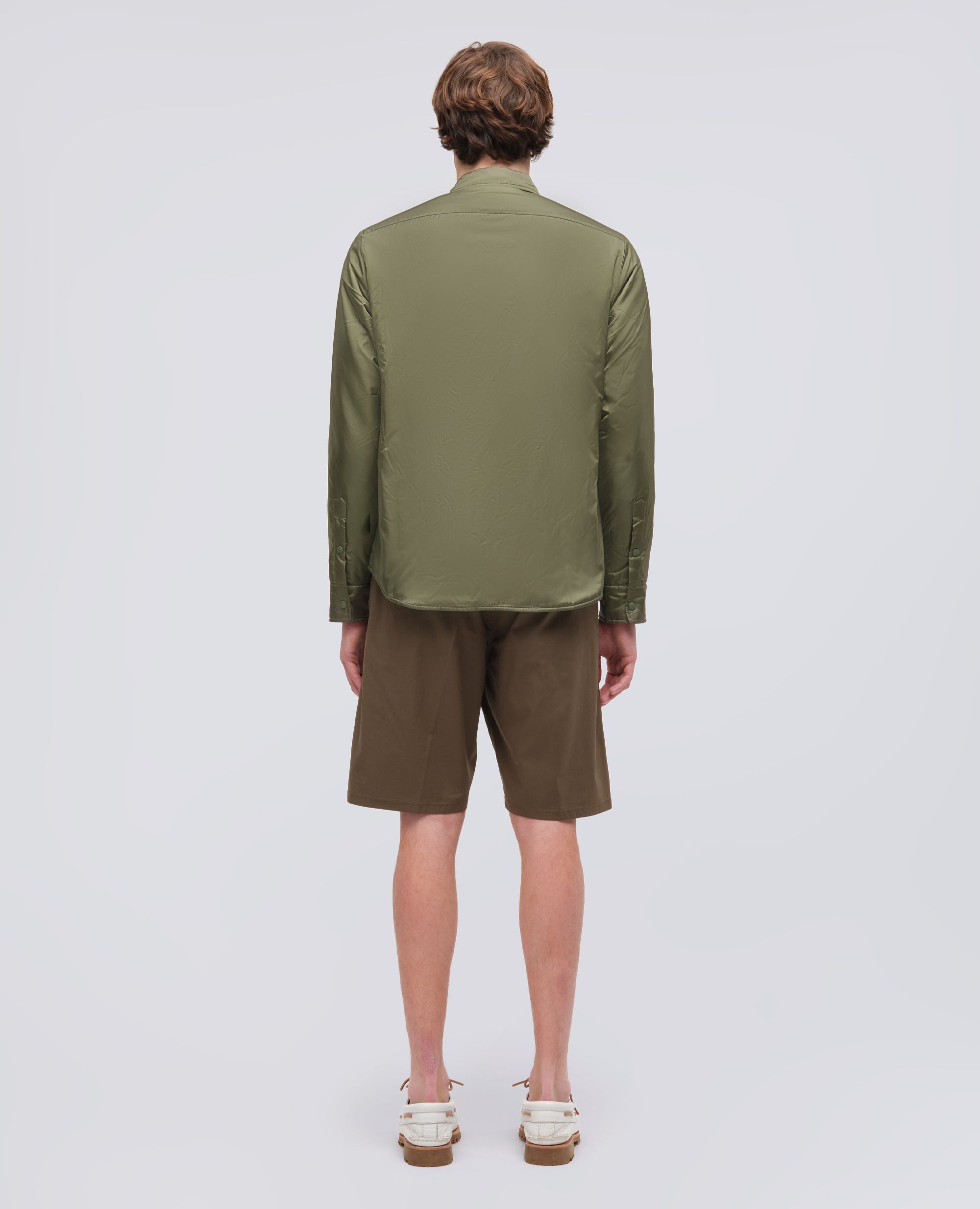 CAMICIA IMBOTTITA IN NYLON LEGGERO-OLIVA-OLIVE-OLIVA-OLIVEGRUN-VERT OLIVE