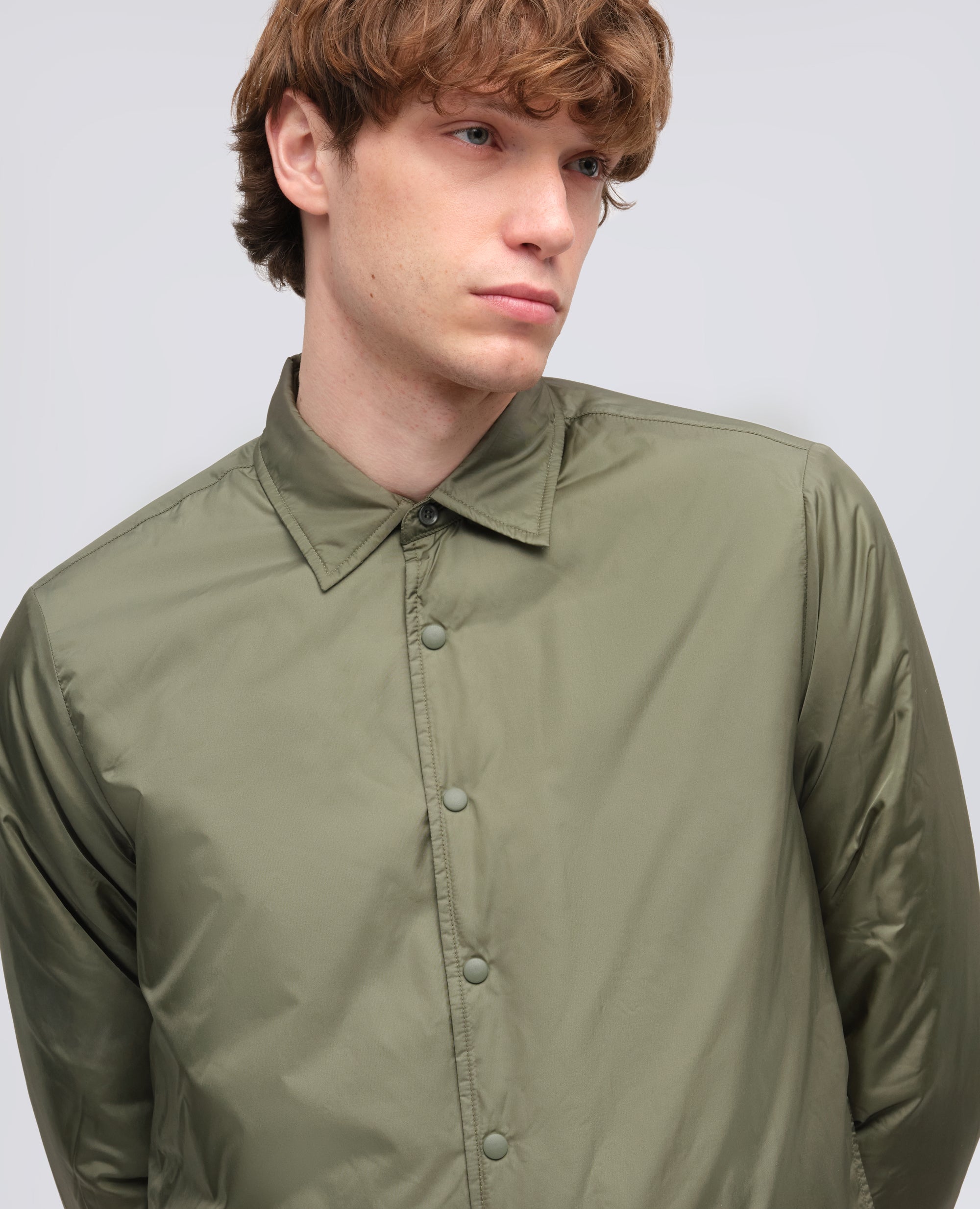 CAMICIA IMBOTTITA IN NYLON LEGGERO-OLIVA-OLIVE-OLIVA-OLIVEGRUN-VERT OLIVE