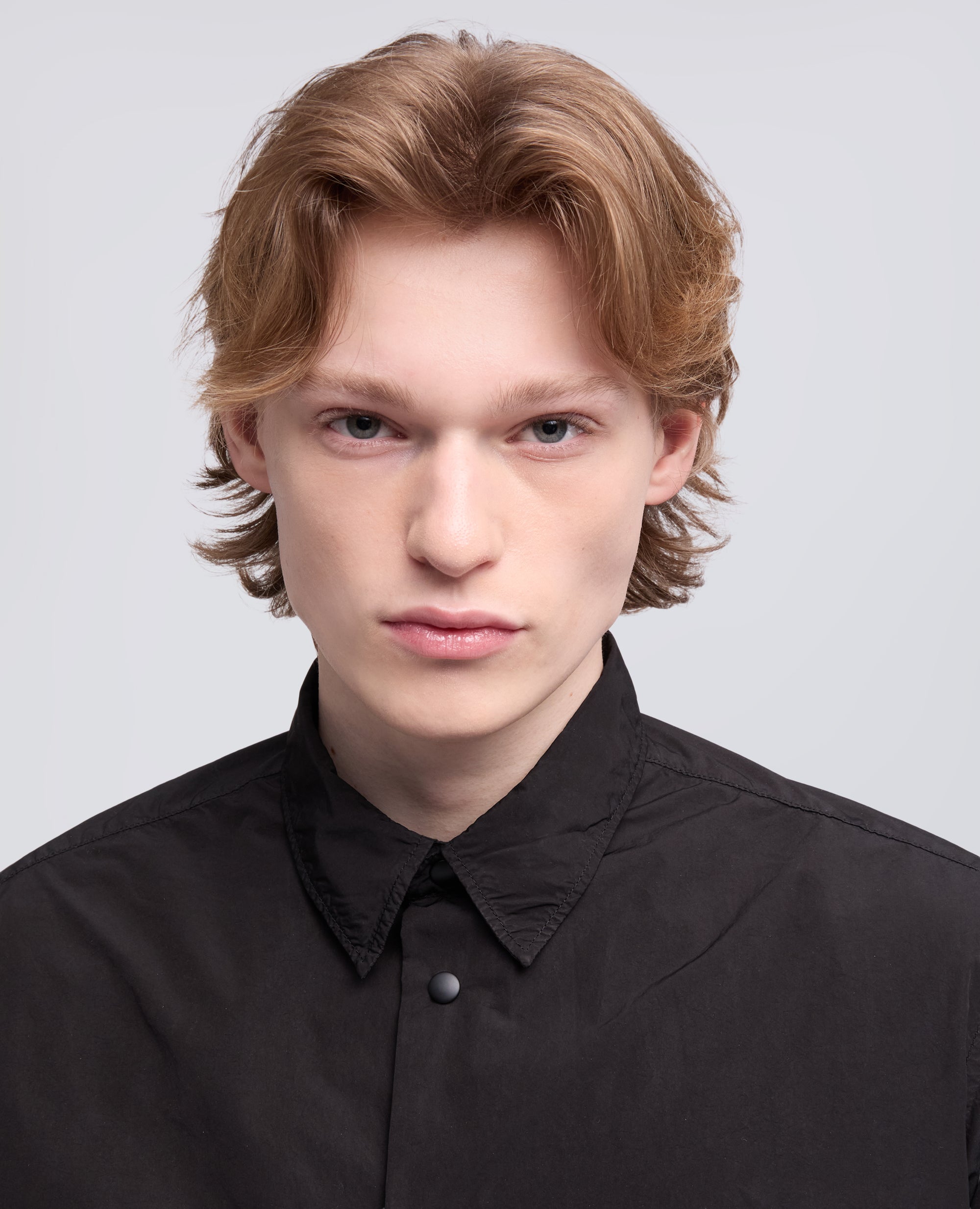 CAMICIA IN POLIESTERE E NYLON WATER REPELLENT-NERO-BLACK-NEGRO-SCHWARZ-NOIR