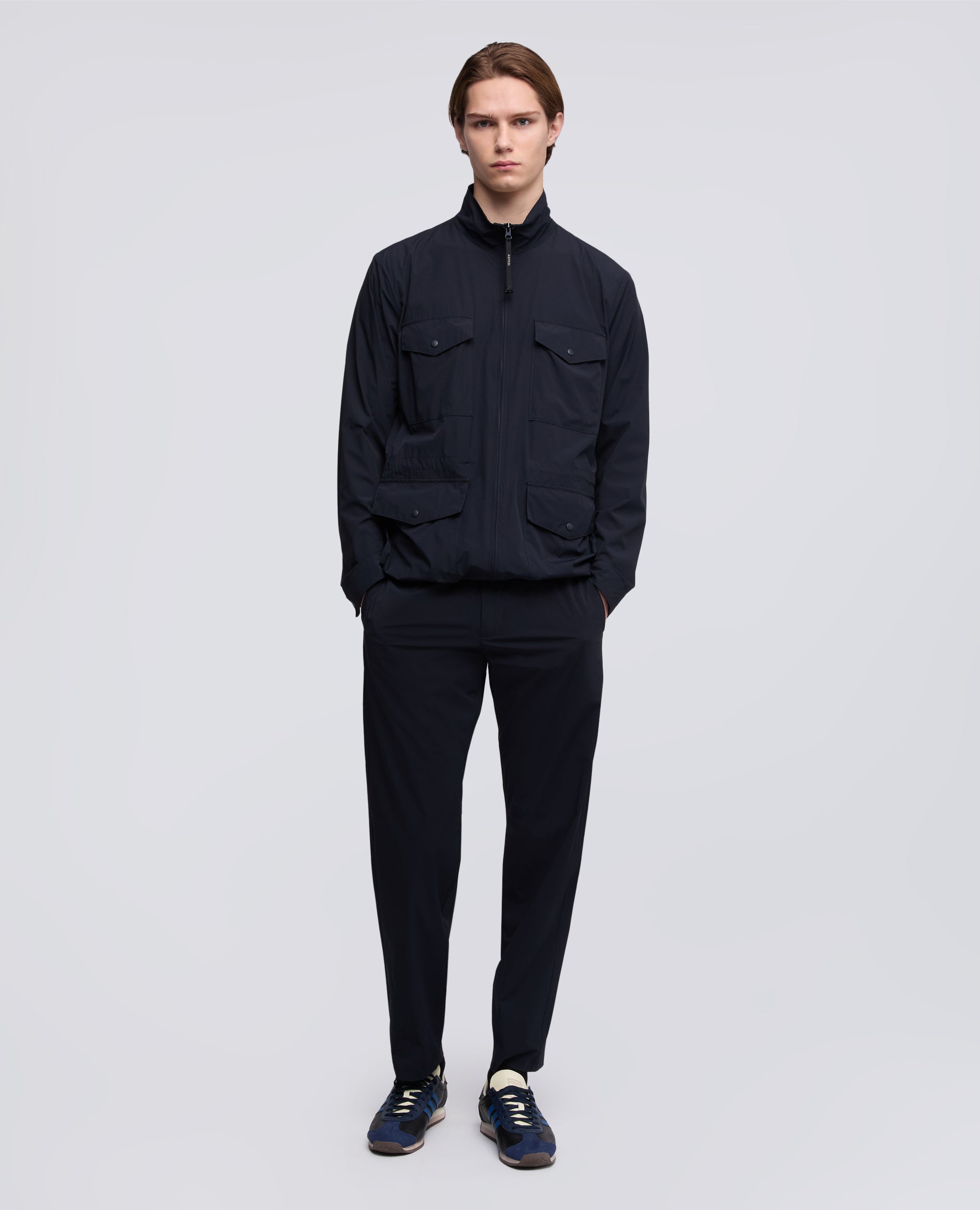 FIELD JACKET IN NYLON STRETCH-NAVY-NAVY-AZUL MARINO-NAVY-NAVY