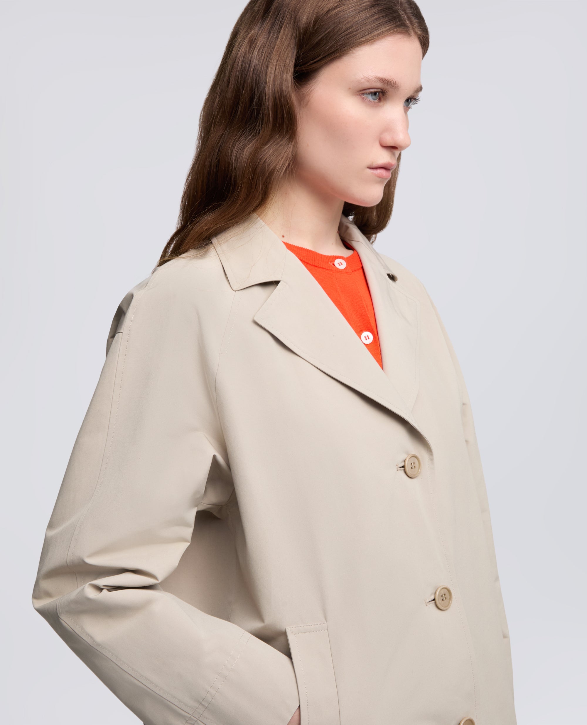 CAPPOTTO FODERATO IN TELA DI COTONE E POLIESTERE-SABBIA-SAND-ARENA-SAND-SABLE