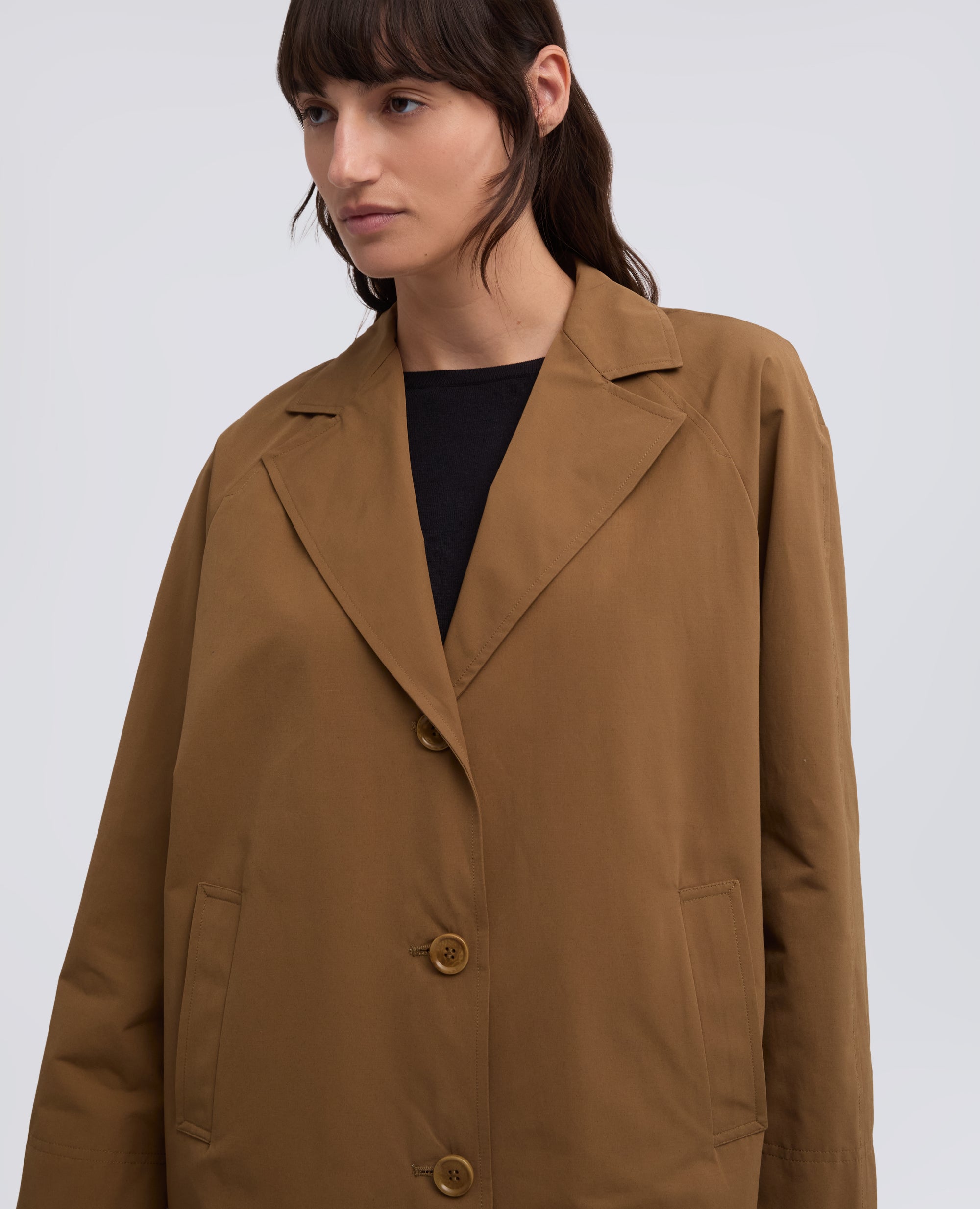 CAPPOTTO FODERATO IN TELA DI COTONE E POLIESTERE-TABACCO-TOBACCO-TABACO-TABAK-TABAC