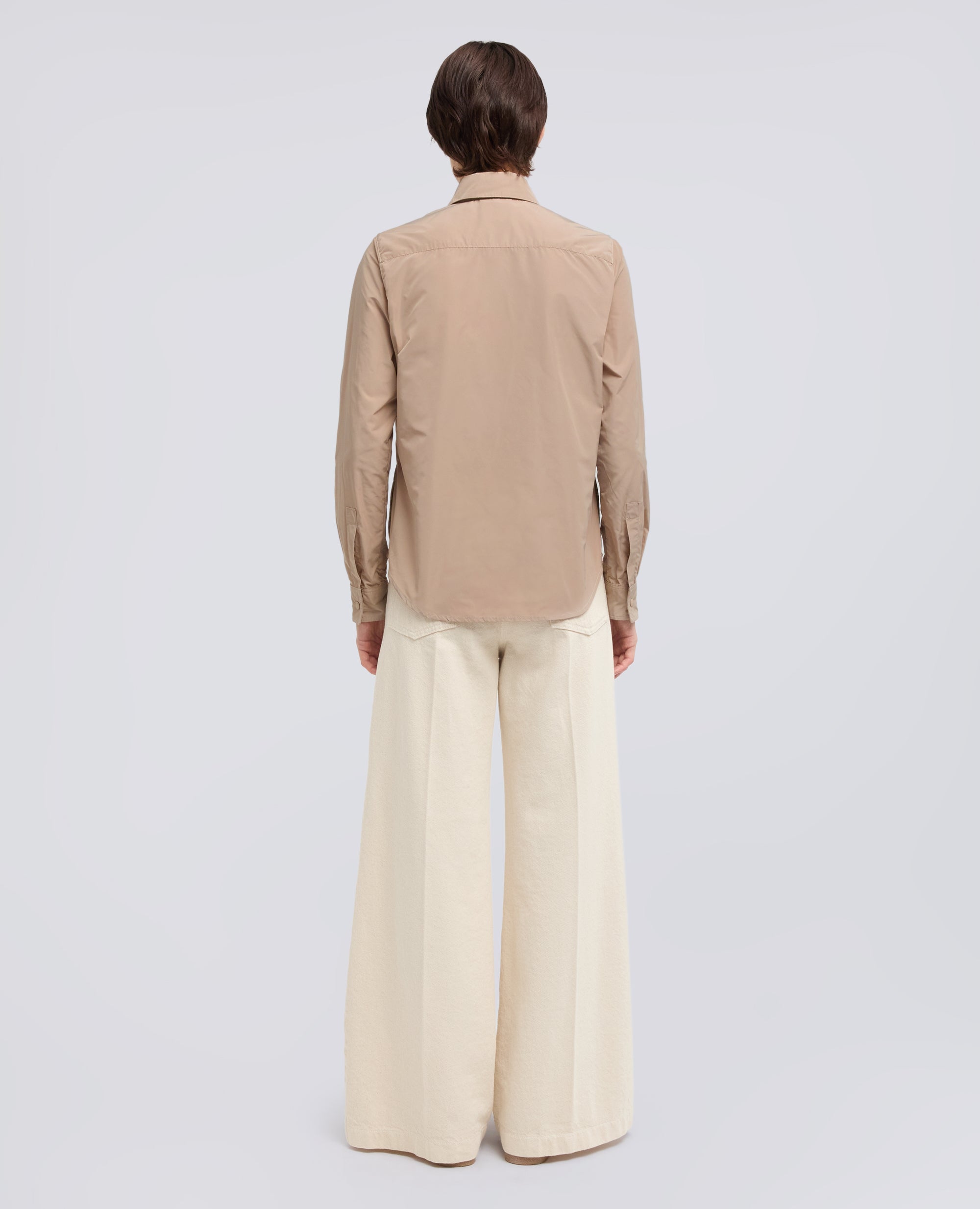 GIACCA CAMICIA SFODERATA IN POLIESTERE TECNICO-BEIGE-BEIGE-BEIS-BEIGE-BEIGE