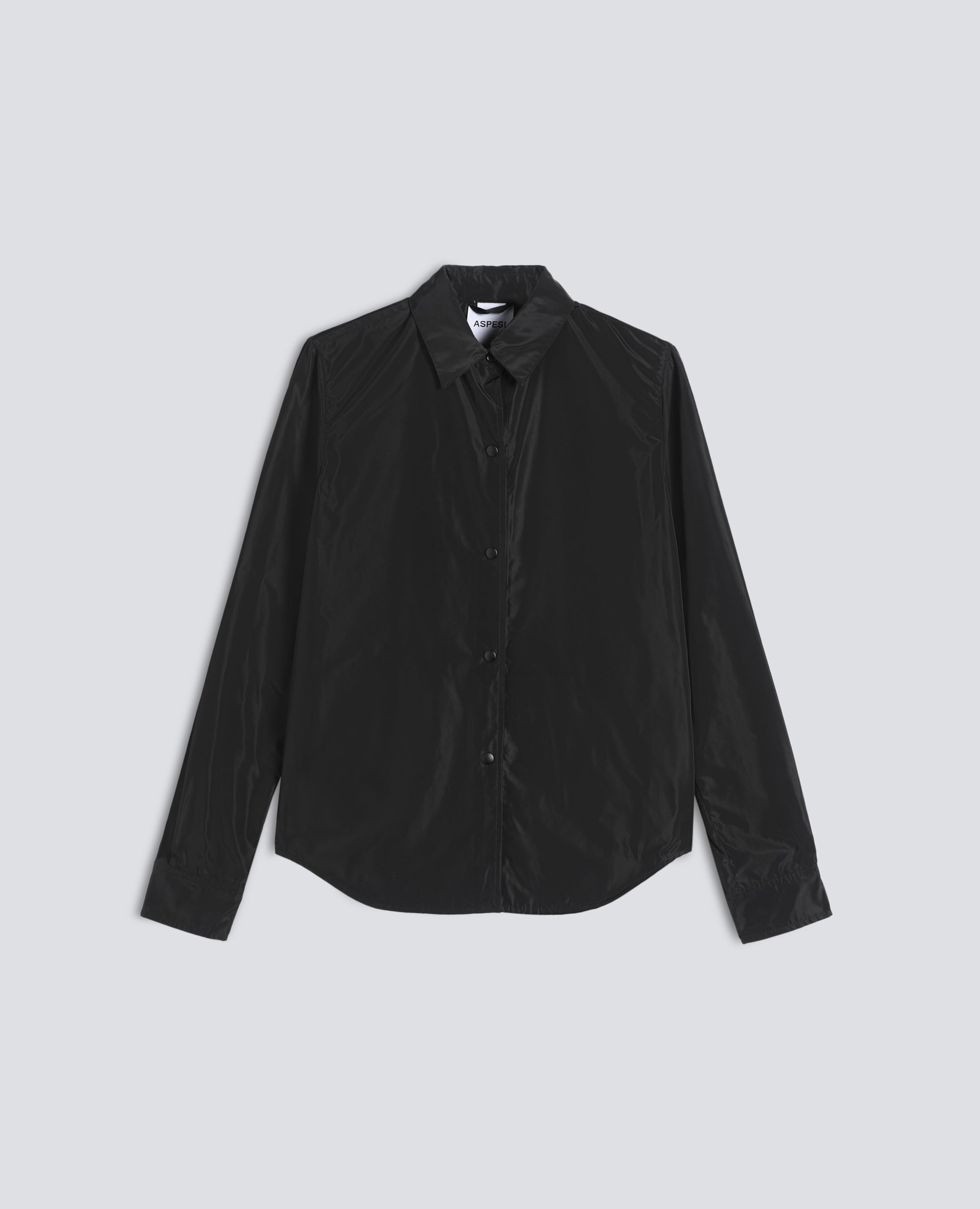 GIACCA CAMICIA SFODERATA IN POLIESTERE TECNICO-NERO-BLACK-NEGRO-SCHWARZ-NOIR