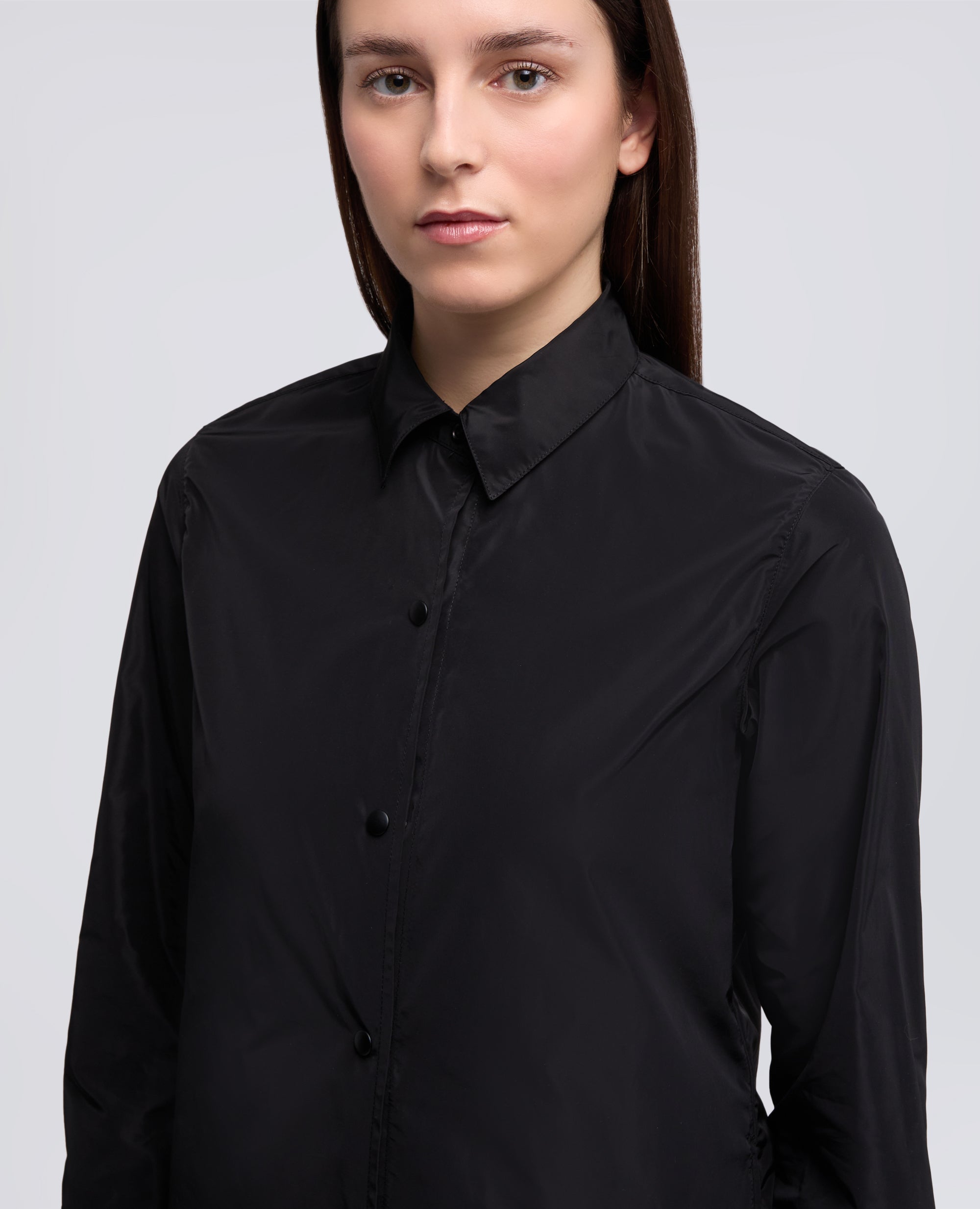 GIACCA CAMICIA SFODERATA IN POLIESTERE TECNICO-NERO-BLACK-NEGRO-SCHWARZ-NOIR