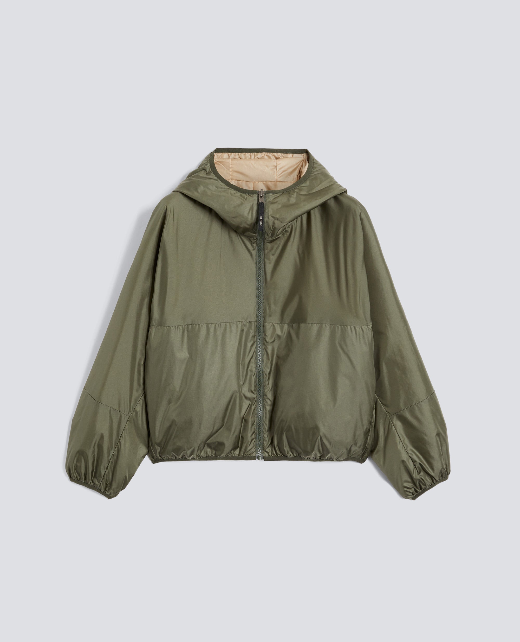 GIUBBOTTO REVERSIBILE BICOLORE IN NYLON-VERDE+BEIGE-VERDE+BEIGE-VERDE+BEIGE-VERDE+BEIGE-VERDE+BEIGE