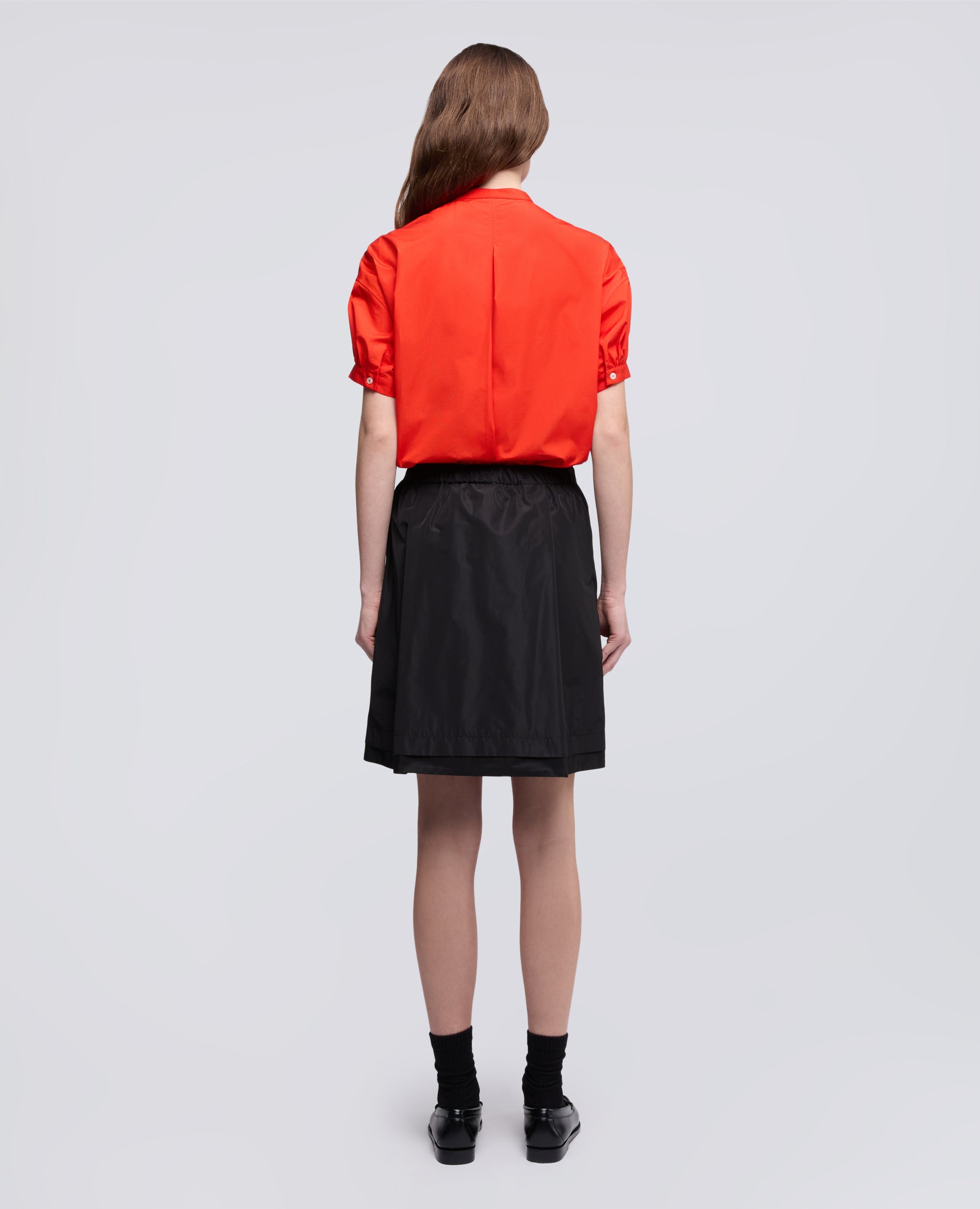 GONNA A PIEGHE IN POLIESTERE TECNICO-NERO-BLACK-NEGRO-SCHWARZ-NOIR