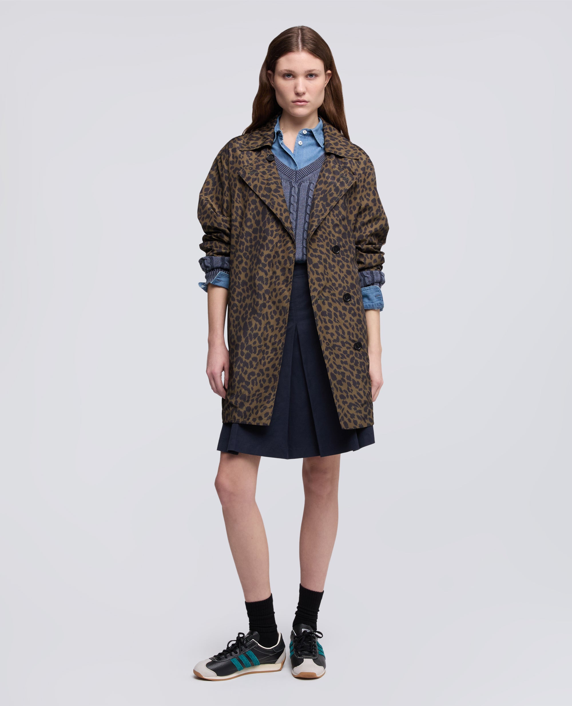 IMPERMEABILE IN POLIESTERE STAMPATO-ANIMALIER-ANIMALIER-ANIMALIER-ANIMALIER-ANIMALIER