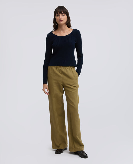 MAGLIA A MANICHE LUNGHE IN FILATO DI COTONE-NAVY-NAVY-AZUL MARINO-NAVY-NAVY