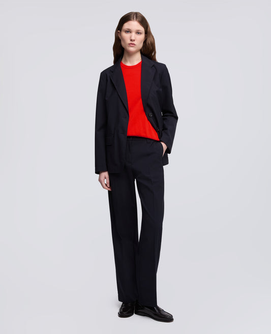 T-SHIRT GIROCOLLO IN FILATO DI PURO COTONE-CORALLO-CORAL-CORAL-KORALLE-CORAIL