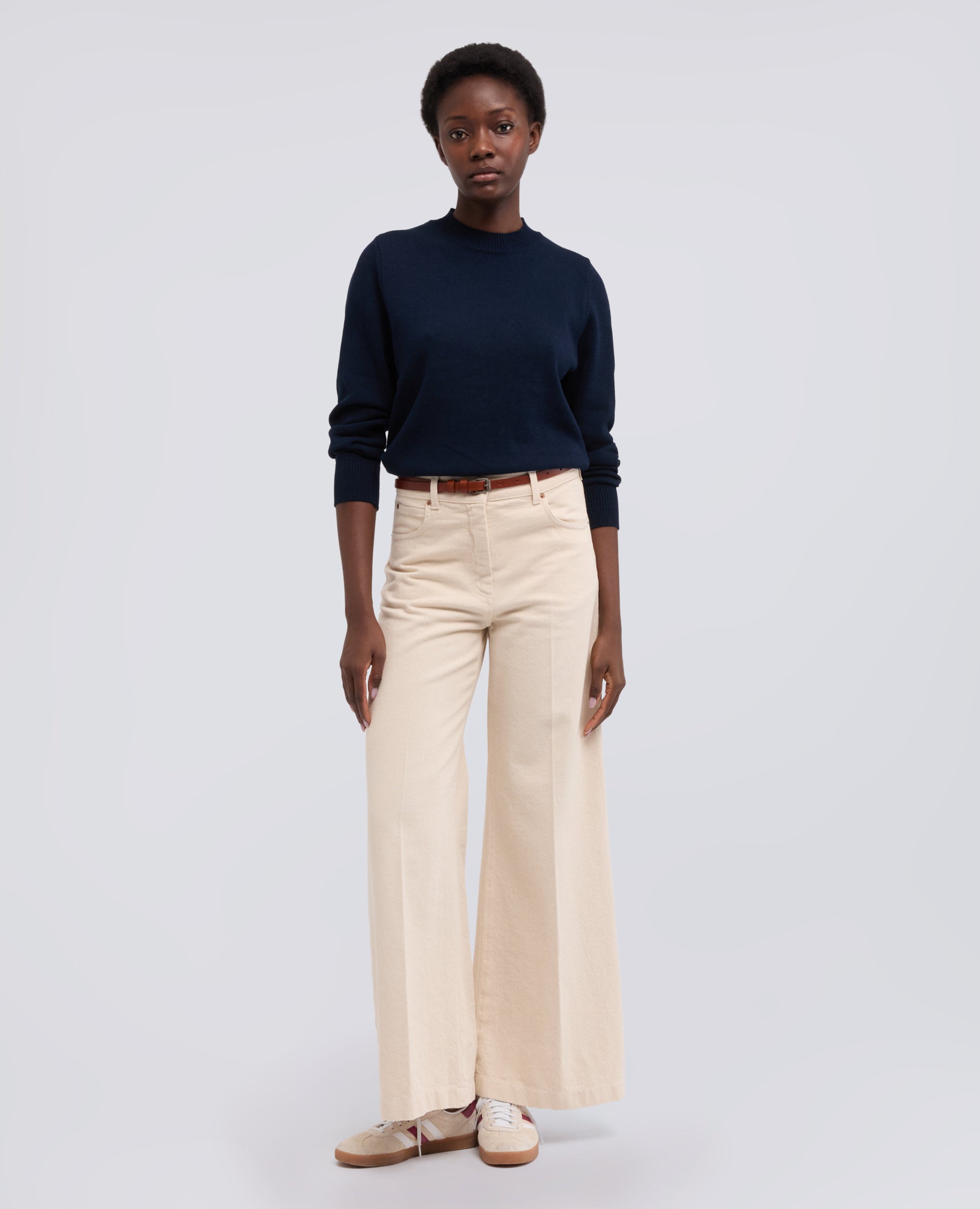 MAGLIA GIROCOLLO A MANICHE LUNGHE IN COTONE-NAVY-NAVY-AZUL MARINO-NAVY-NAVY