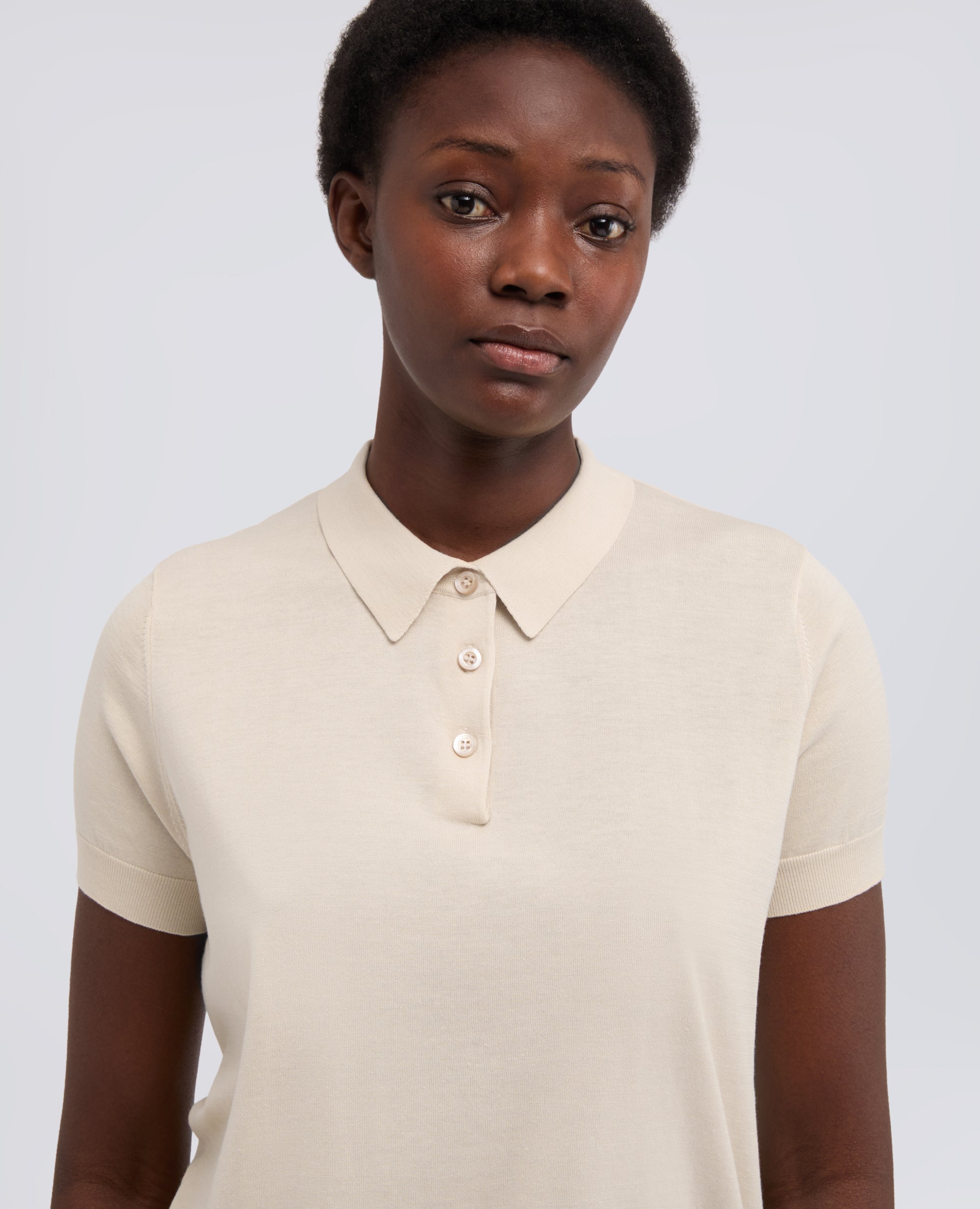 POLO IN MISTO COTONE, SETA E LINO-NATURALE-NATURAL-NATURAL-NATURLICH-NATUREL