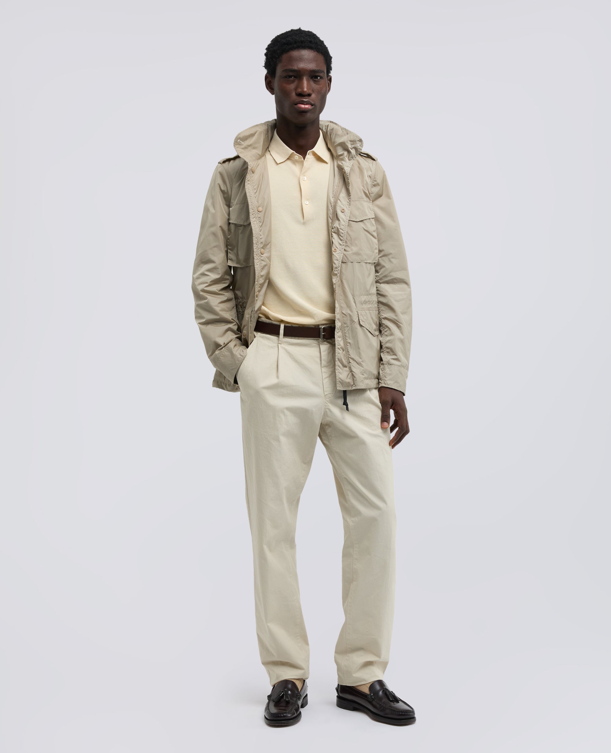 POLO A MANICHE CORTE IN COTONE PUNTO PIQUET TINTO CAPO-NATURALE-NATURAL-NATURAL-NATURLICH-NATUREL