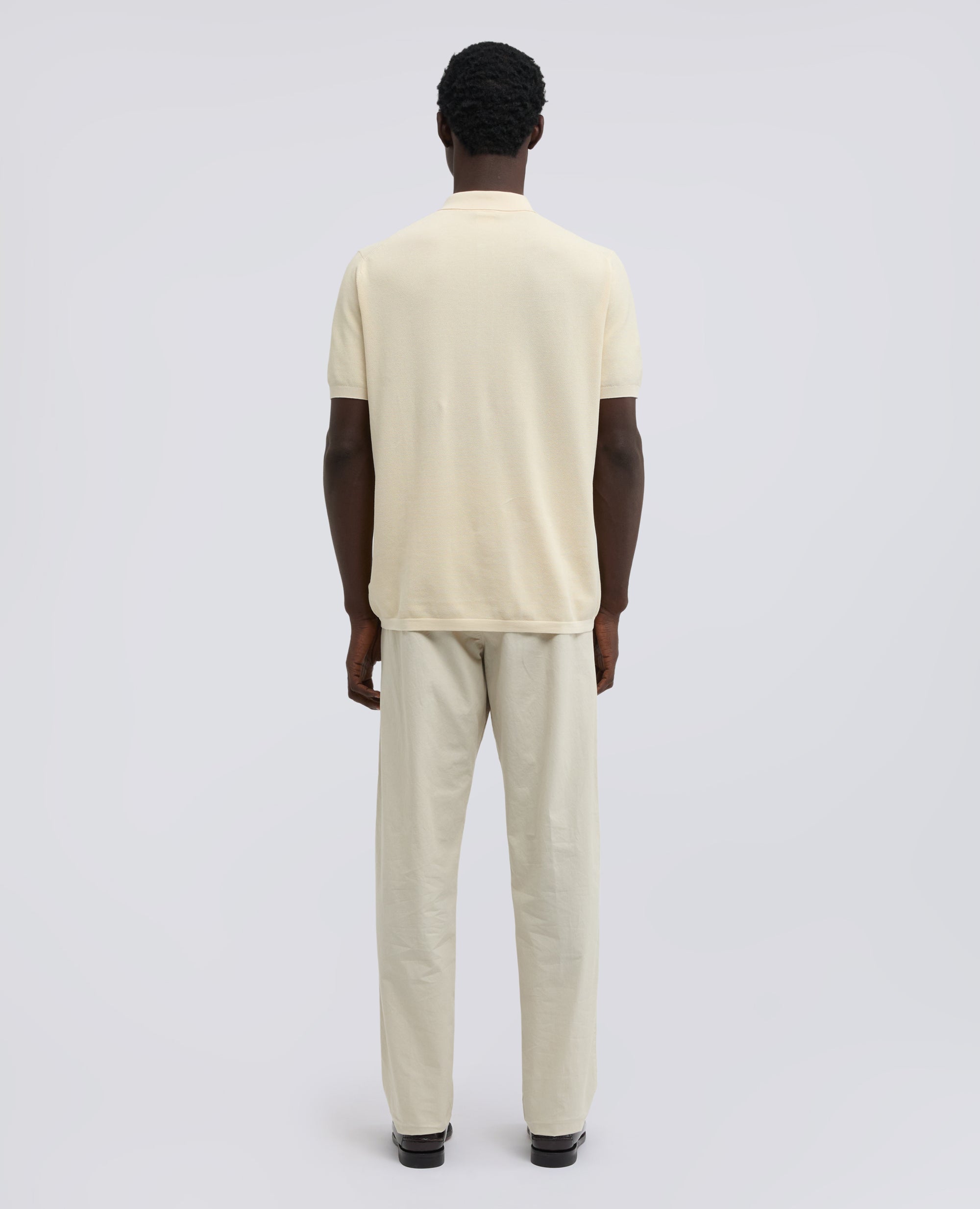 POLO A MANICHE CORTE IN COTONE PUNTO PIQUET TINTO CAPO-NATURALE-NATURAL-NATURAL-NATURLICH-NATUREL