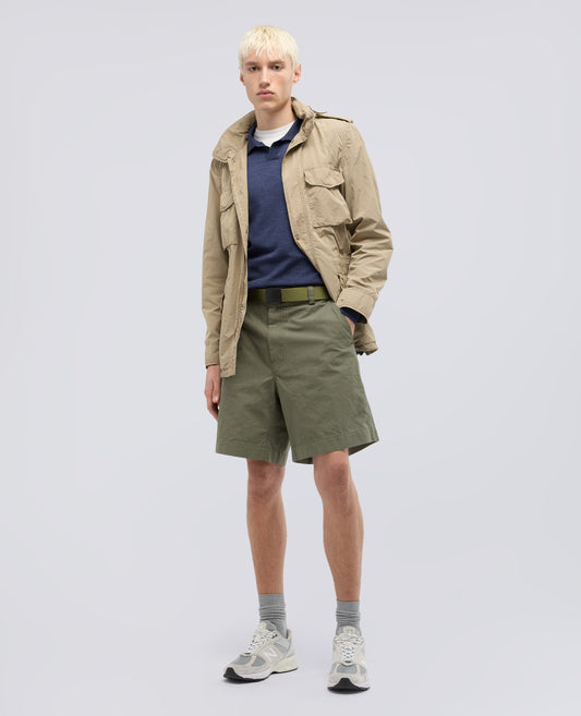 POLO SENZA BOTTONI IN LANA E SETA-AVIO-AIR FORCE BLUE-AZUL MILITAR-AIR-BLEU AVIATION