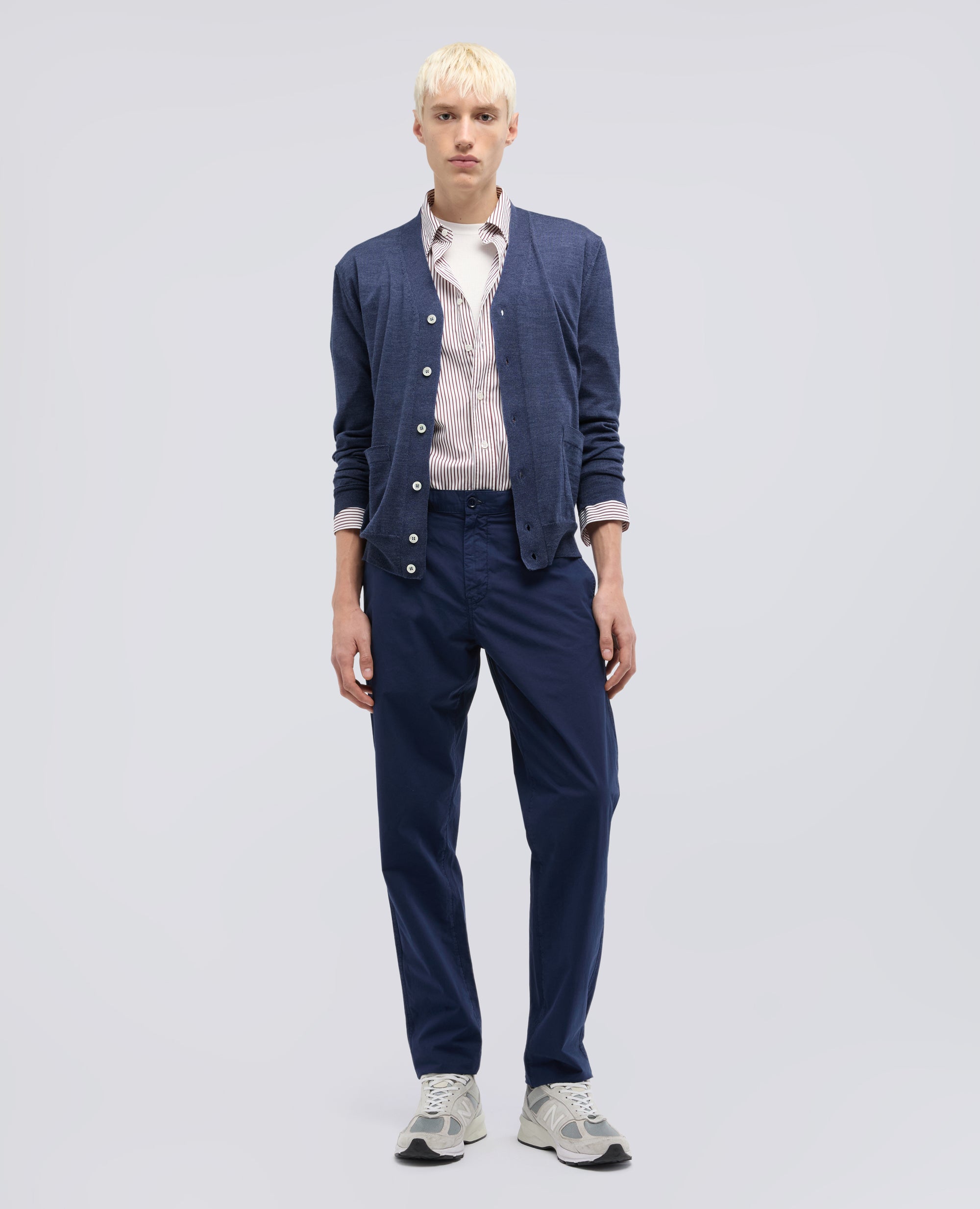 CARDIGAN IN LANA E SETA-AVIO-AIR FORCE BLUE-AZUL MILITAR-AIR-BLEU AVIATION