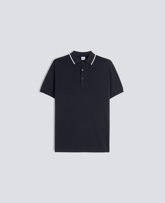 POLO IN COTONE CON BOTTONI IN MADREPERLA-NAVY-NAVY-AZUL MARINO-NAVY-NAVY